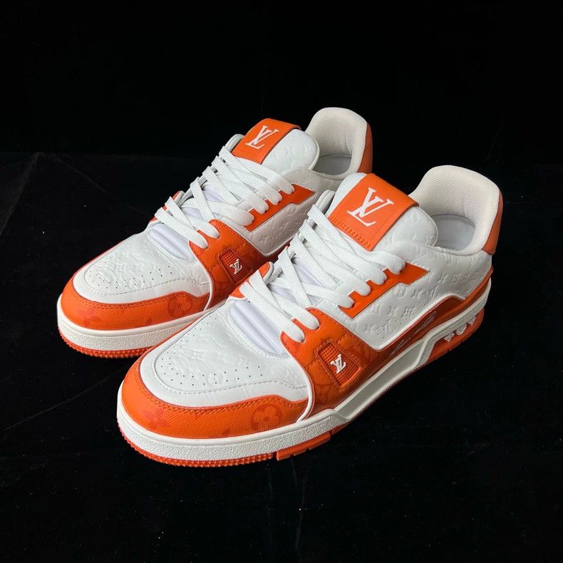Louis Vuitton Louis Vuitton Trainer white and orange board shoes Size US 10 / EU 43 - 1 Thumbnail