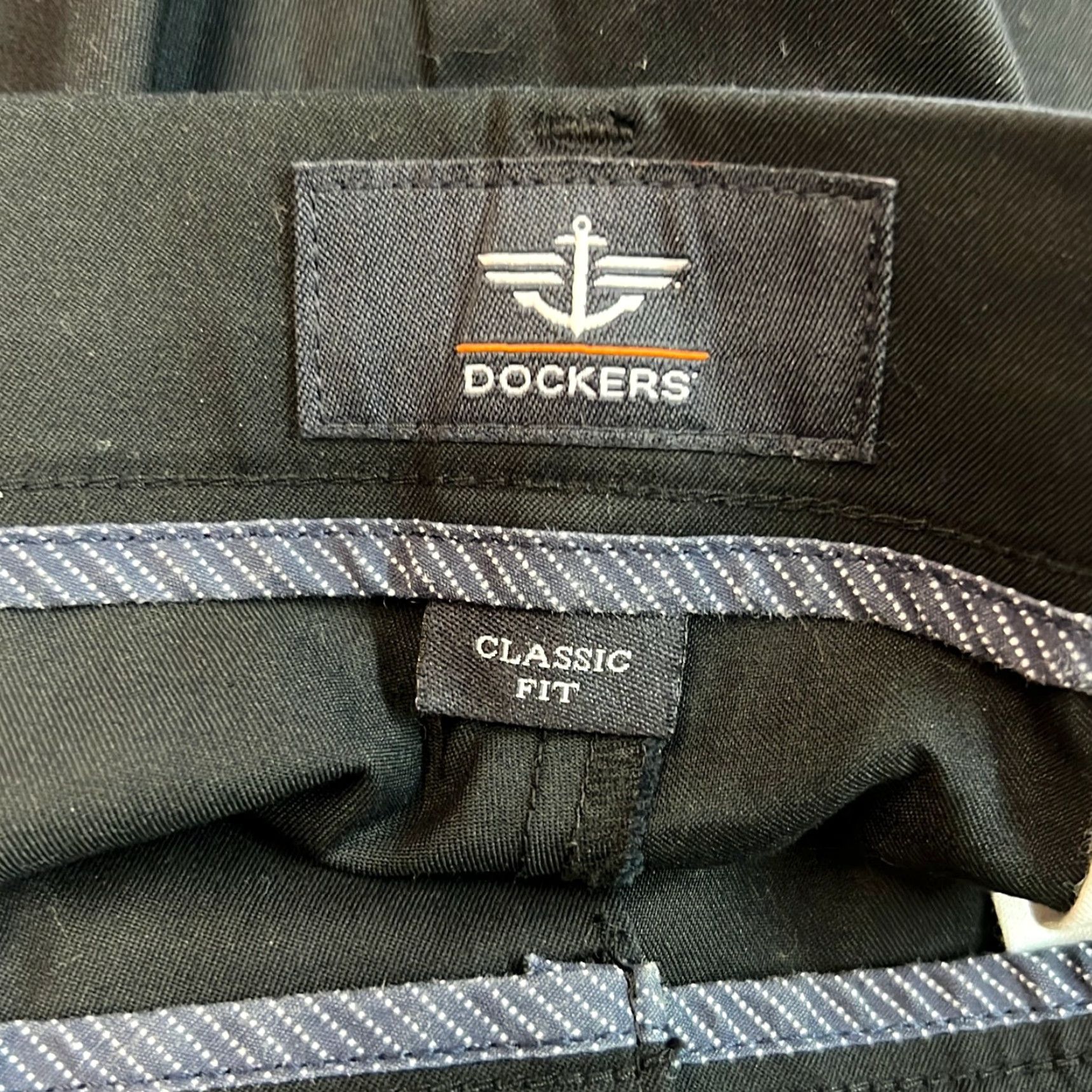 Dockers Dockers Mens Black Classic Fit Chino Pants 40X30 Flat Front Mid Rise Casual Slacks Regular Size US 40 / EU 56 - 7 Thumbnail