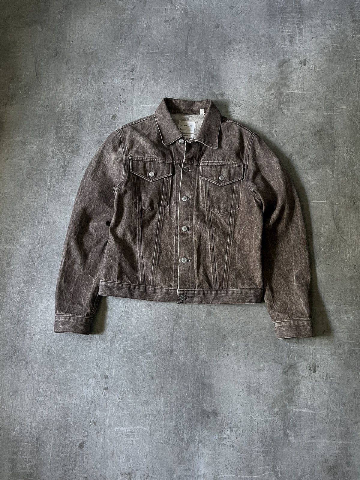 Vintage Helmut Lang classic raw denim brown jacket archive | Grailed