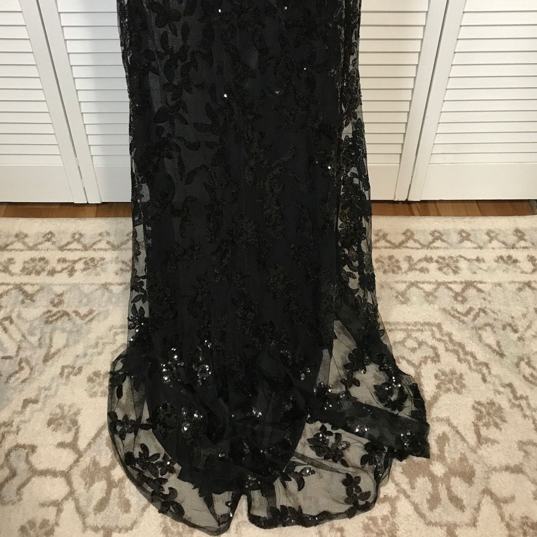 Other Black Sequins Lace Formal Long Bodycon Mermaid Dress 4 Size S / US 4 / IT 40 - 7 Thumbnail