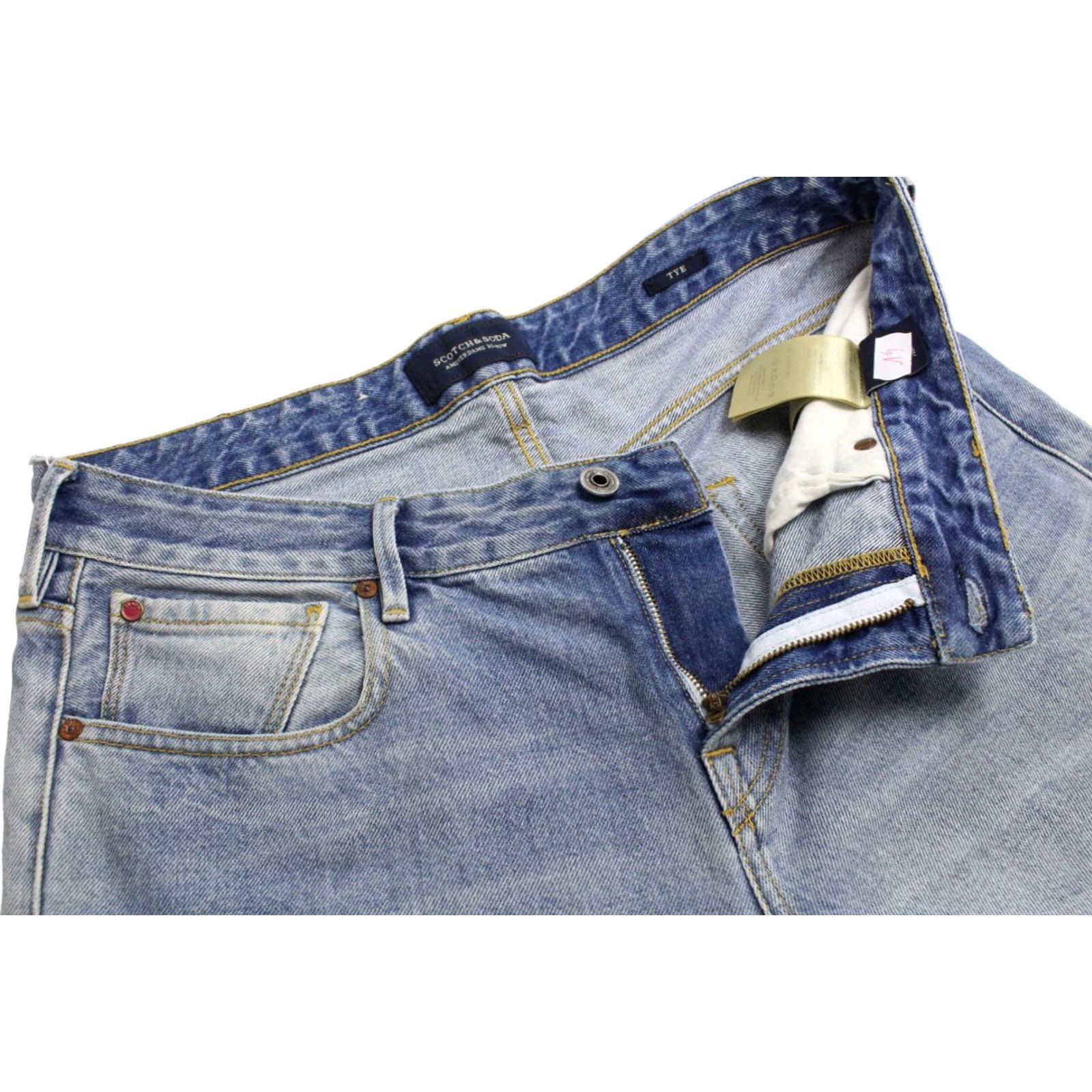 Scotch & Soda SCOTCH & SODA Tye Jeans Men's W32/L34 Tapered Blue Zip Fly Whiskers Fade Effect Size US 32 / EU 48 - 4 Thumbnail