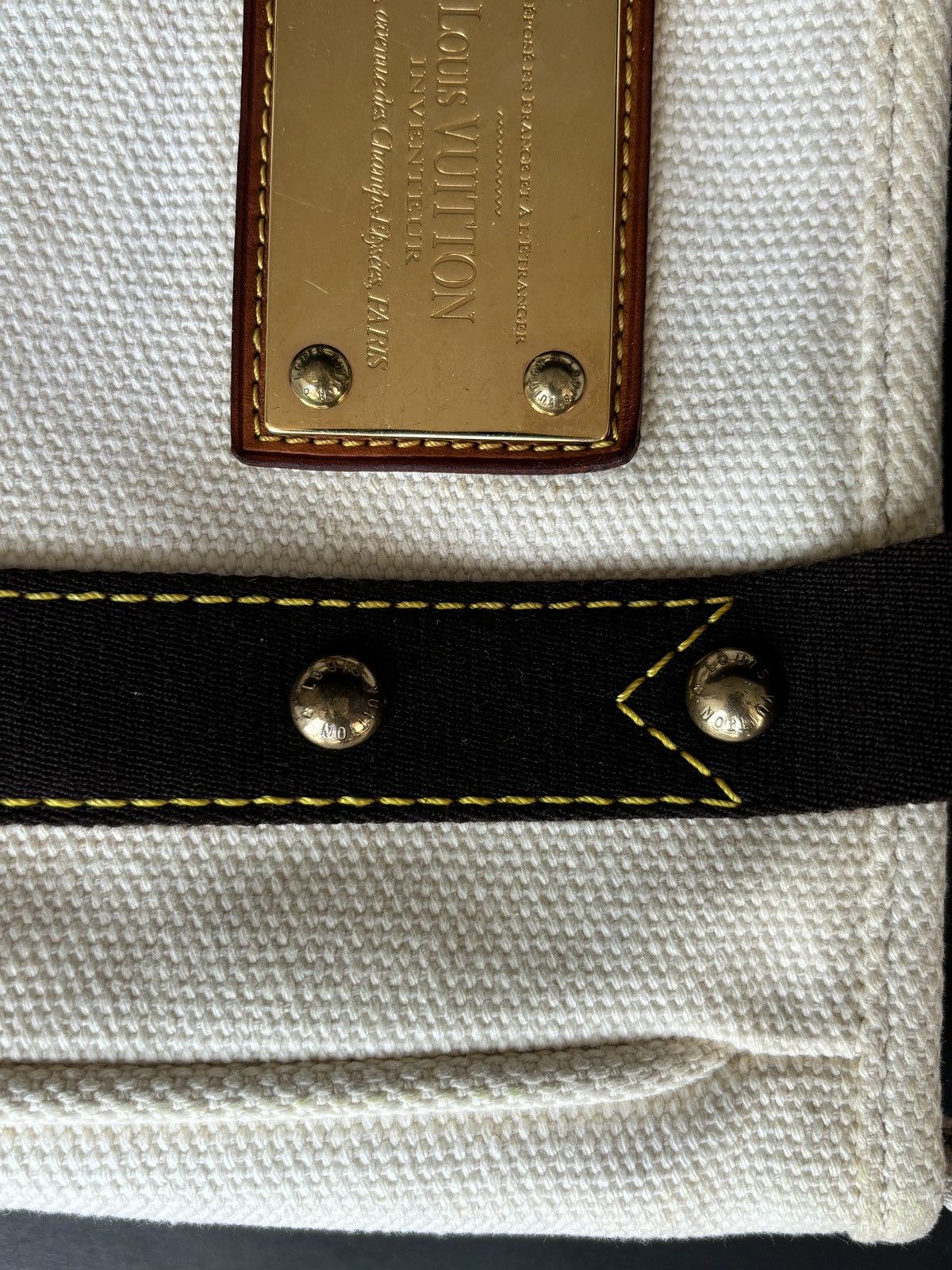Louis Vuitton Louis Vuitton Antigua Cabas Handbag PM White Canvas Size ONE SIZE - 12 Thumbnail