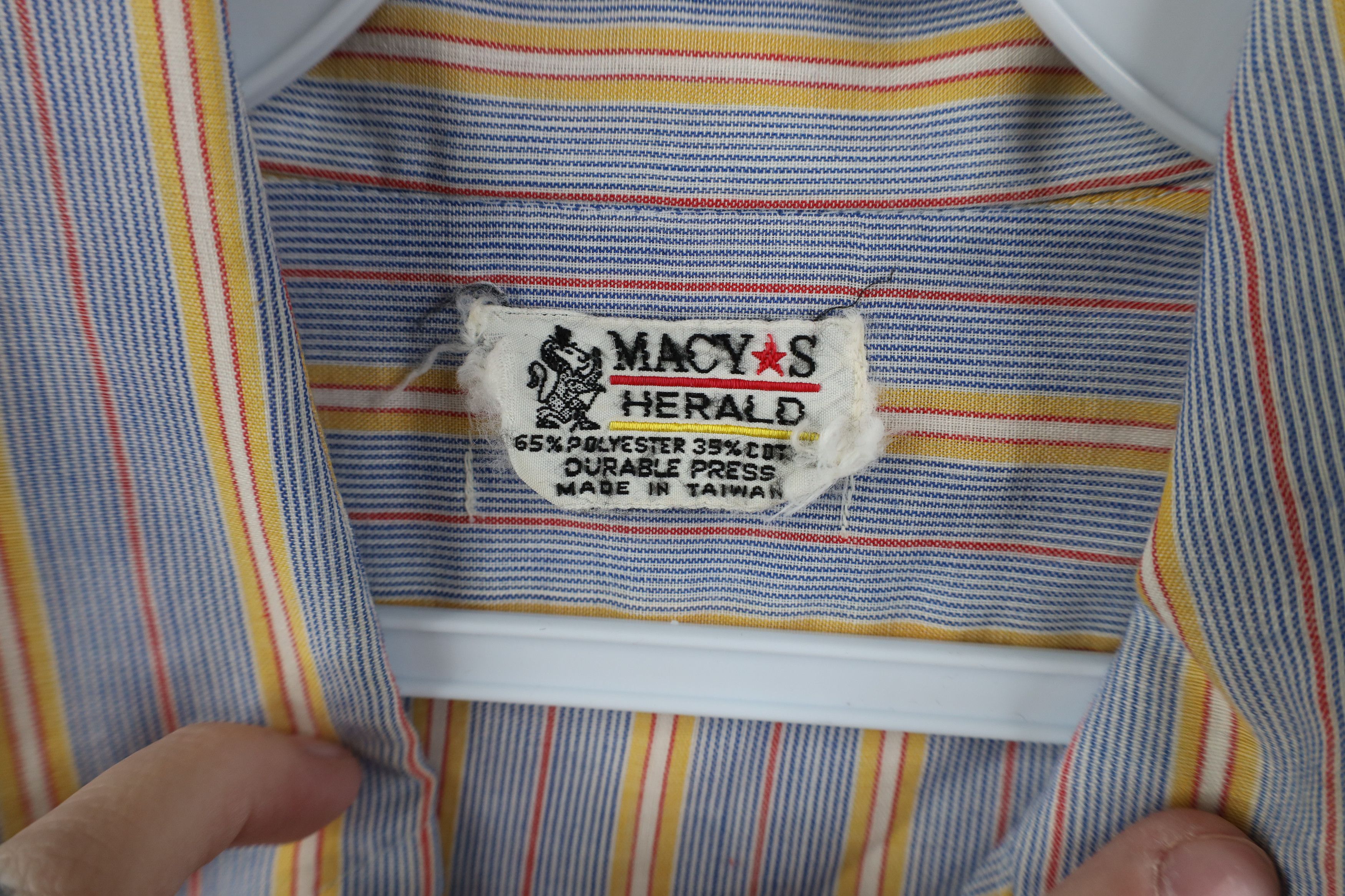 Vintage Vintage 60s 70s Macys Striped Dagger Collar Button Shirt Size US M / EU 48-50 / 2 - 5 Thumbnail