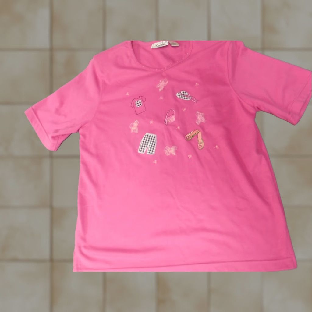 Vintage Keneth Too Womens Shirt M Casual Blue Pink Floral Short Sleeve Cap Sleeve Button-Up Shoulder Pads Regular Size M / US 6-8 / IT 42-44 - 1 Thumbnail