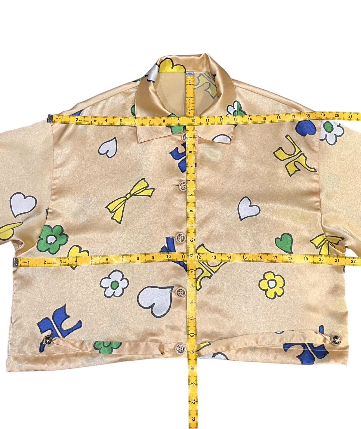 Courreges Vintage COURREGES Sweet All Over Print Cropped Blouse Size M / US 6-8 / IT 42-44 - 11 Thumbnail