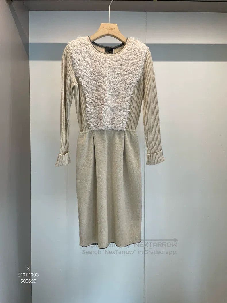 Fendi Fendi Beige wool angora rabbit fur dress Size XS / US 0-2 / IT 36-38 - 1 Thumbnail
