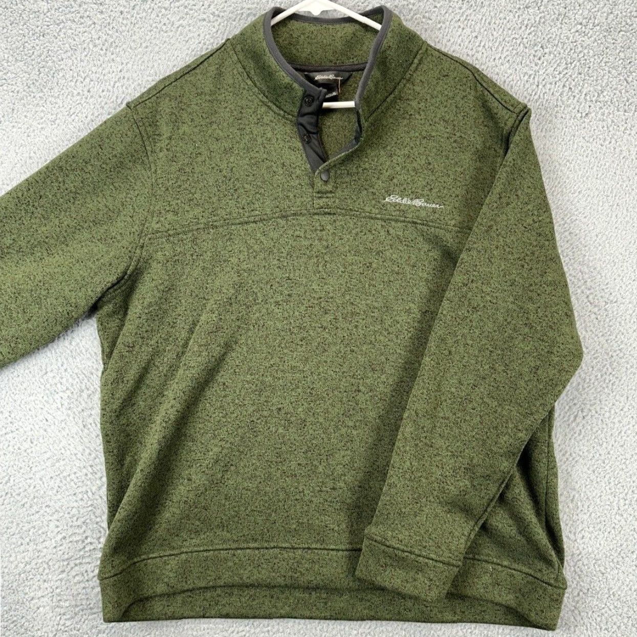 Eddie Bauer Eddie Bauer Sweater Mens XL Green Radiator Fleece Logo Quarter Snap Mock Pullover Size US XL / EU 56 / 4 - 2 Thumbnail