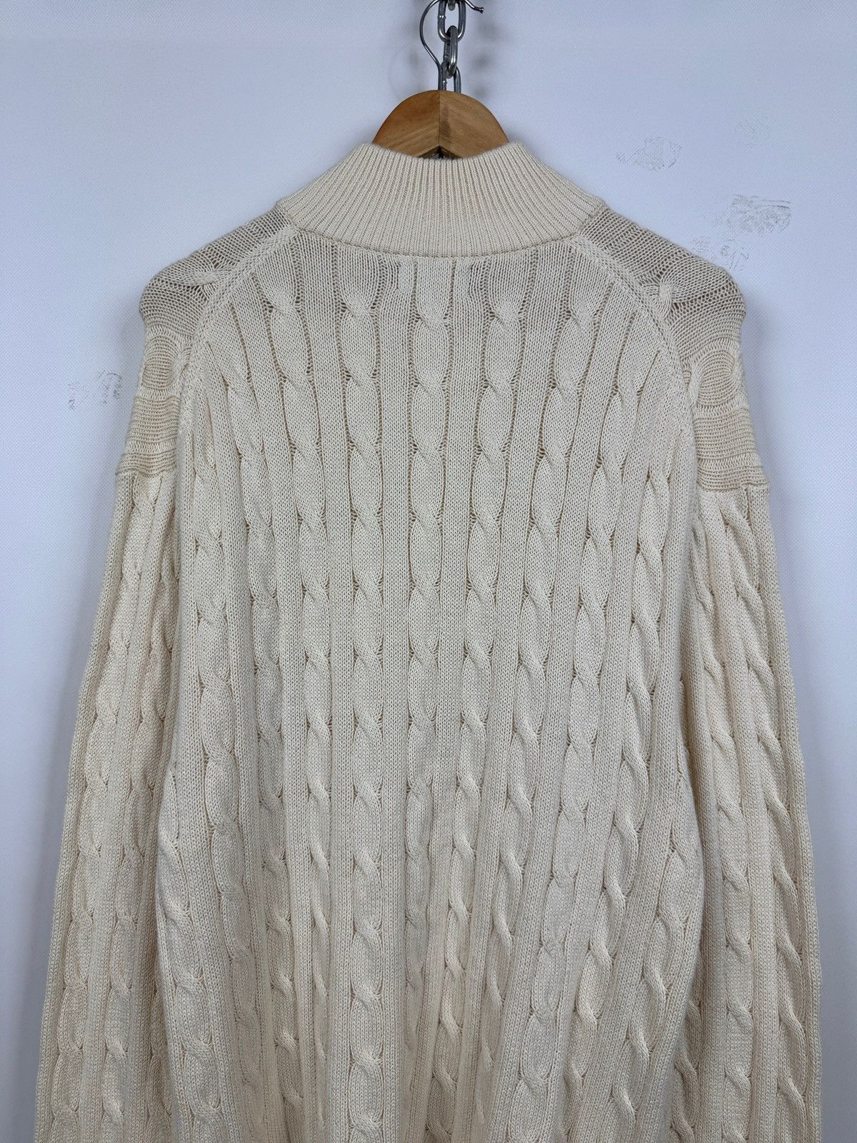 Polo Ralph Lauren Polo Ralph Lauren Cable Knit Quarter Zip Mock Neck Sweater Size US XXL / EU 58 / 5 - 16 Thumbnail