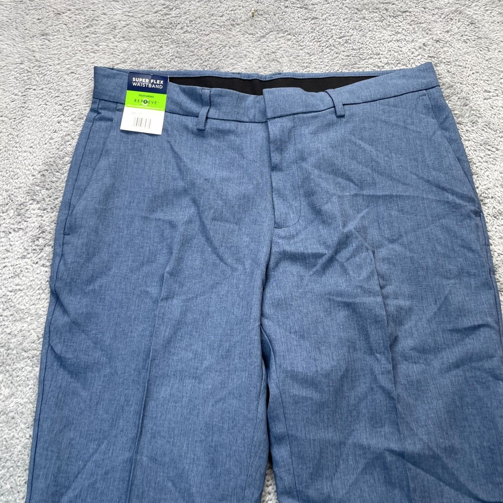 Kenneth Cole Kenneth Cole Pants Mens 34 x 30 Blue Reaction Techni Cole Performance Slim Straight Leg Dress Pants Size US 34 / EU 50 - 6 Thumbnail