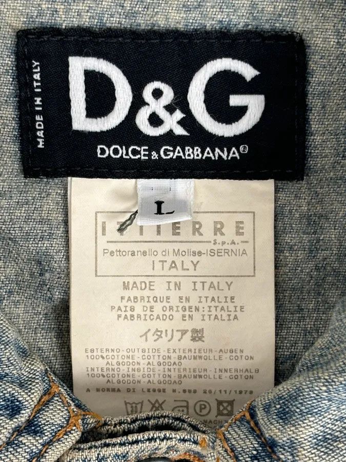 Dolce & Gabbana SS2004 Dolce & Gabbana Light Blue Distressed Denim Jacket Size US M / EU 48-50 / 2 - 11 Thumbnail