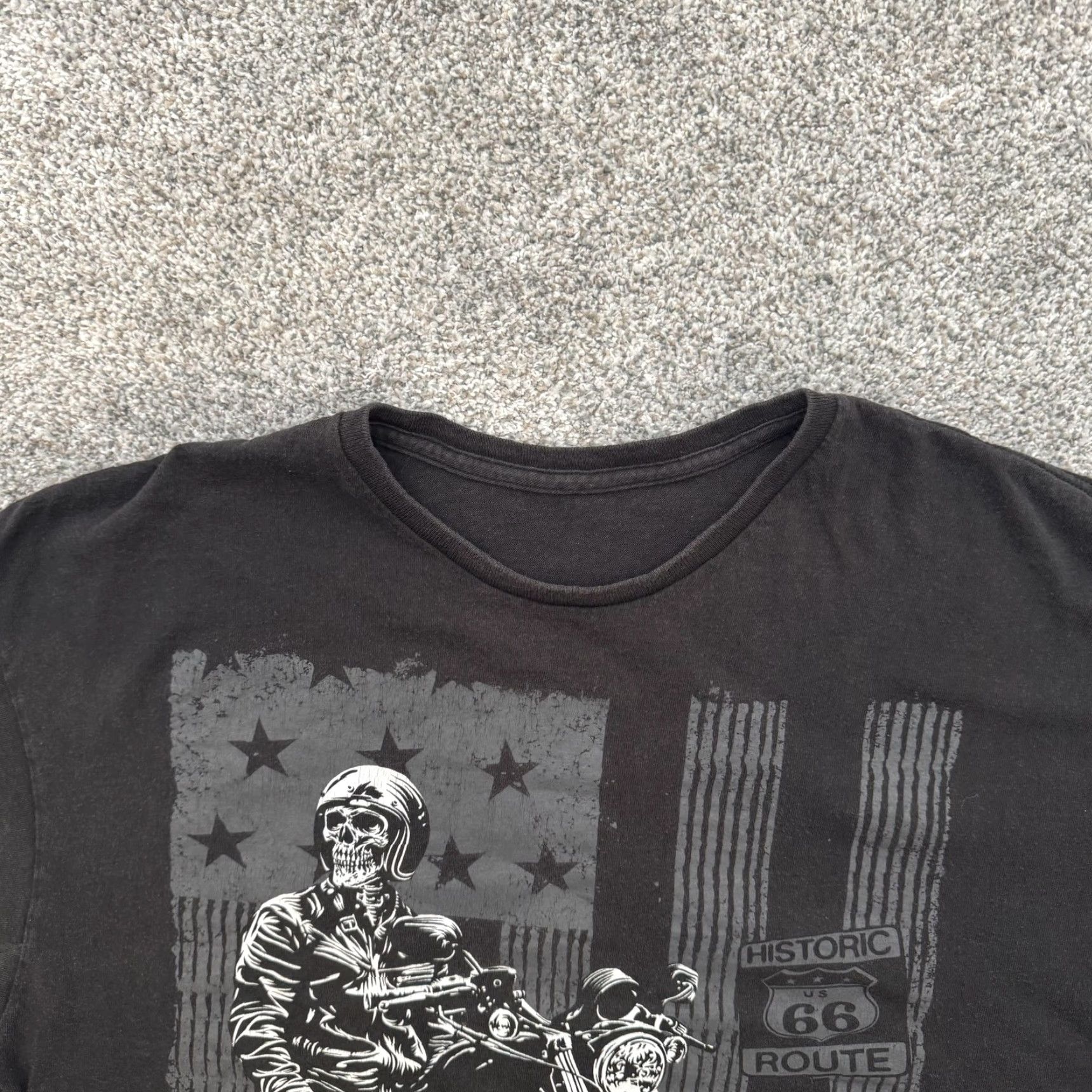 Route 66 VINTAGE Route 66 Biker Shirt XL Black Skeleton Motorcycle Punk Grunge Moto Shirt Mens XL Black Skeleton Biker Route 66 Graphic Tee Size US XL / EU 56 / 4 - 6 Thumbnail