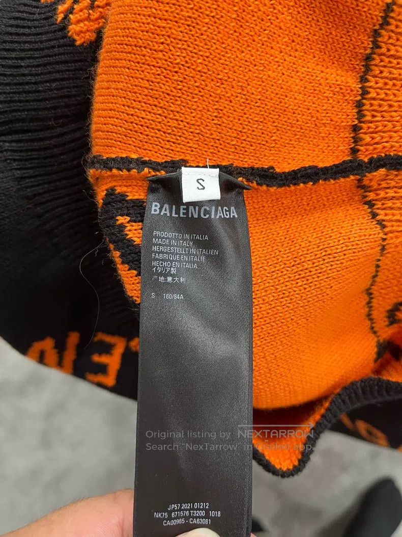 Balenciaga Balenciaga Black Logo Printed Knit Sweater Size US S / EU 44-46 / 1 - 4 Thumbnail