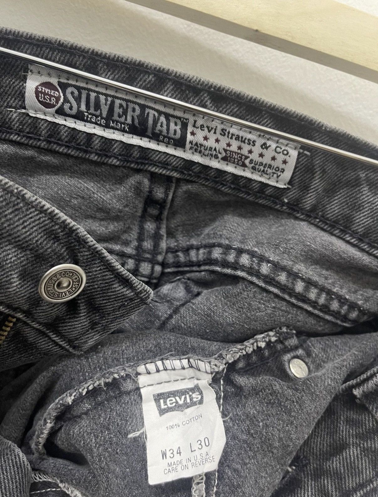 Levi's Rare 90s Vintage LEVIS SilverTab Made In Usa Jeans Size US 34 / EU 50 - 8 Thumbnail