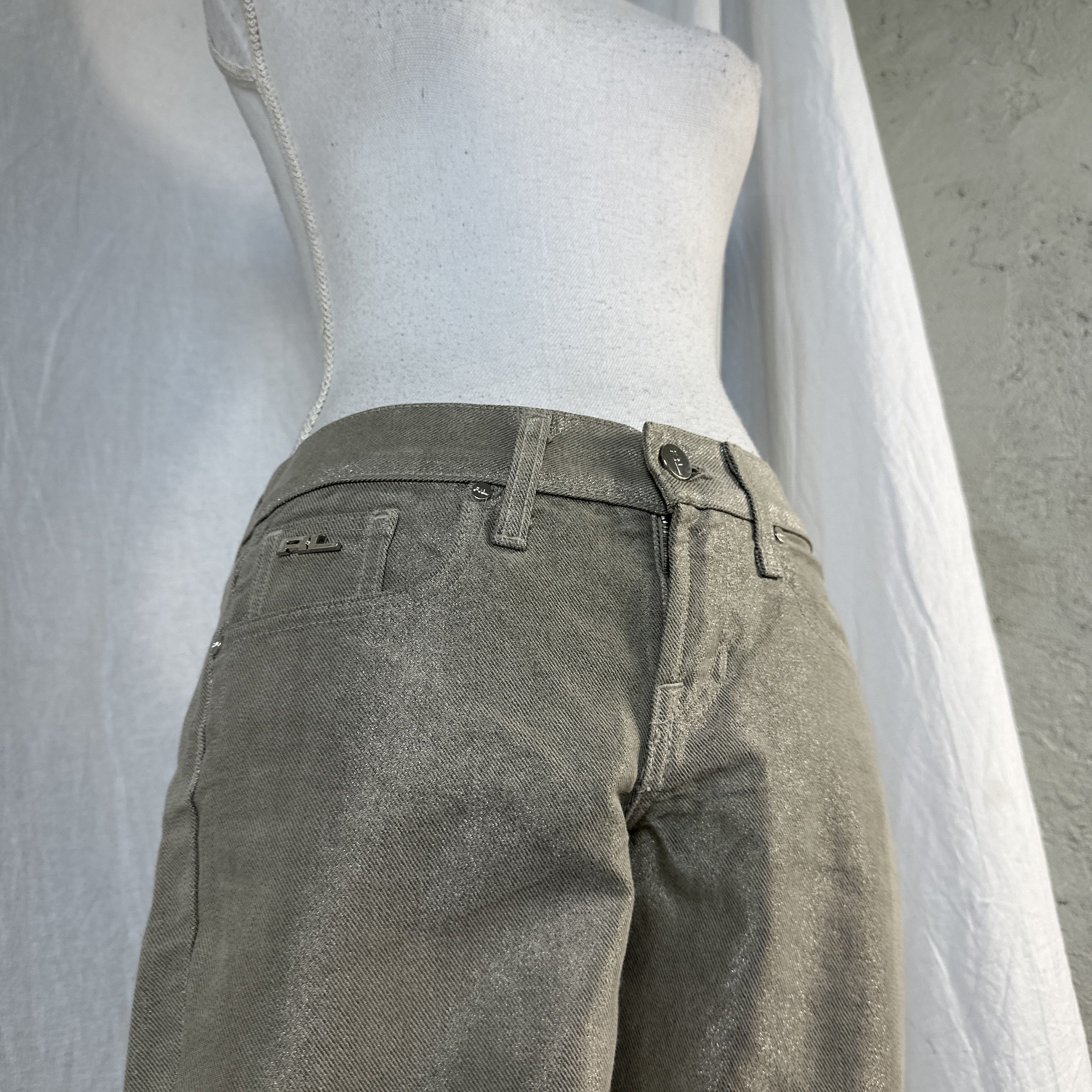 Ralph Lauren Black Label × Vintage Vintage Y2K Ralph Lauren Black Label Silver Women's Jeans Size 26" / US 2 / IT 38 - 2 Thumbnail
