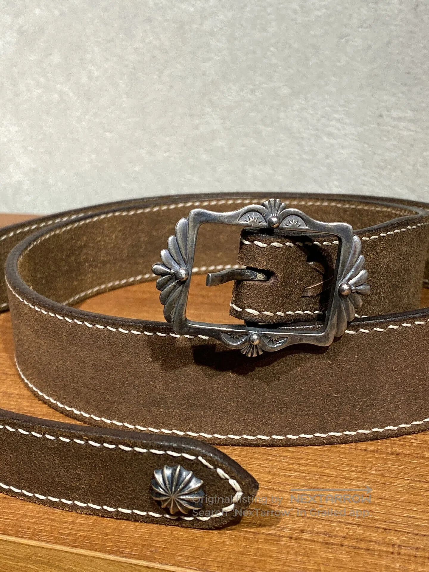 Japanese Brand Japanese Handmade 925 Silver Suede Belt. Size ONE SIZE - 1 Thumbnail