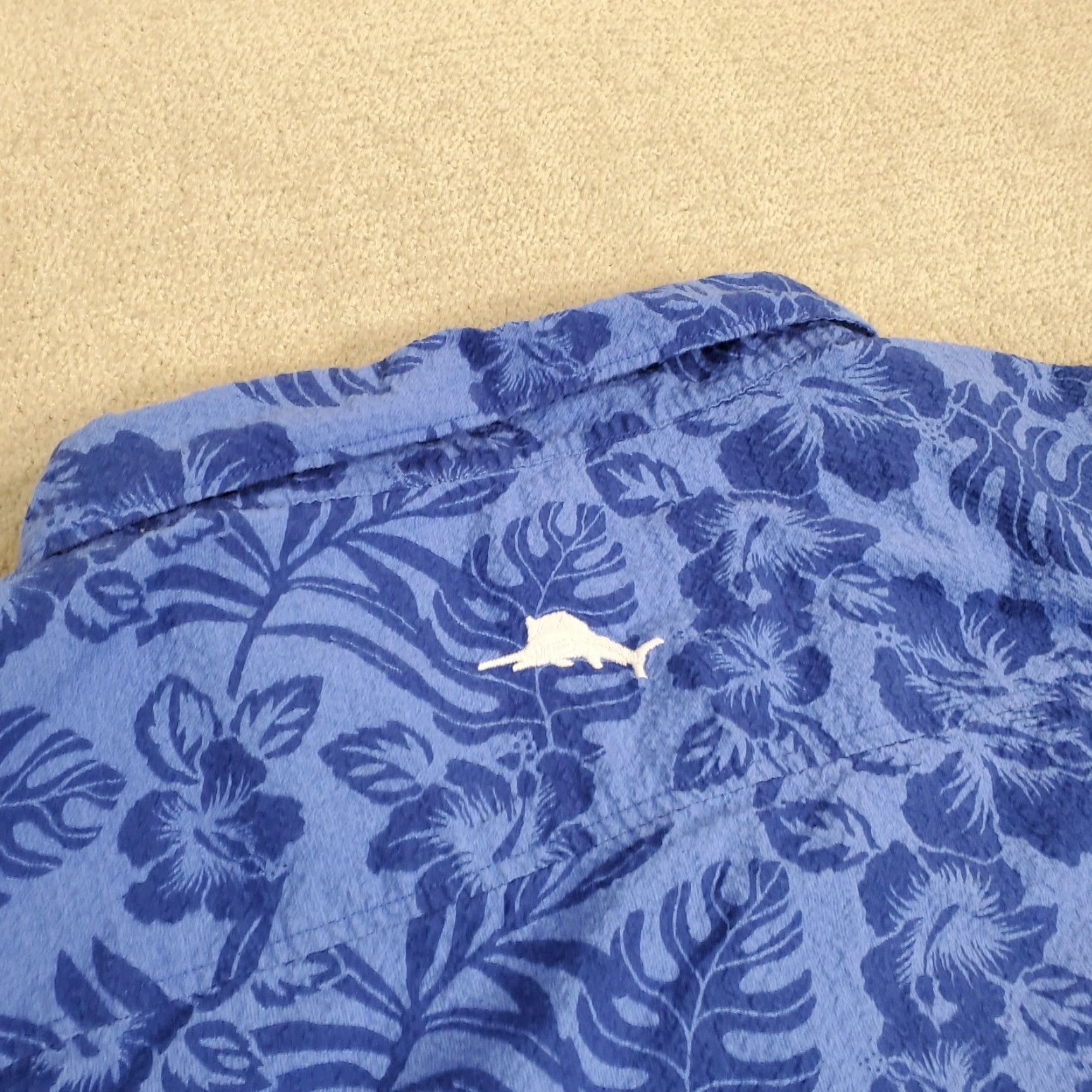 Tommy Bahama Tommy Bahama Shirt Mens 3XL Blue Floral Seersucker Button-Up Casual Cotton Seersucker, Button-Down Collar, Lightweight, Logo, Hawaiian Size US XXL / EU 58 / 5 - 7 Thumbnail