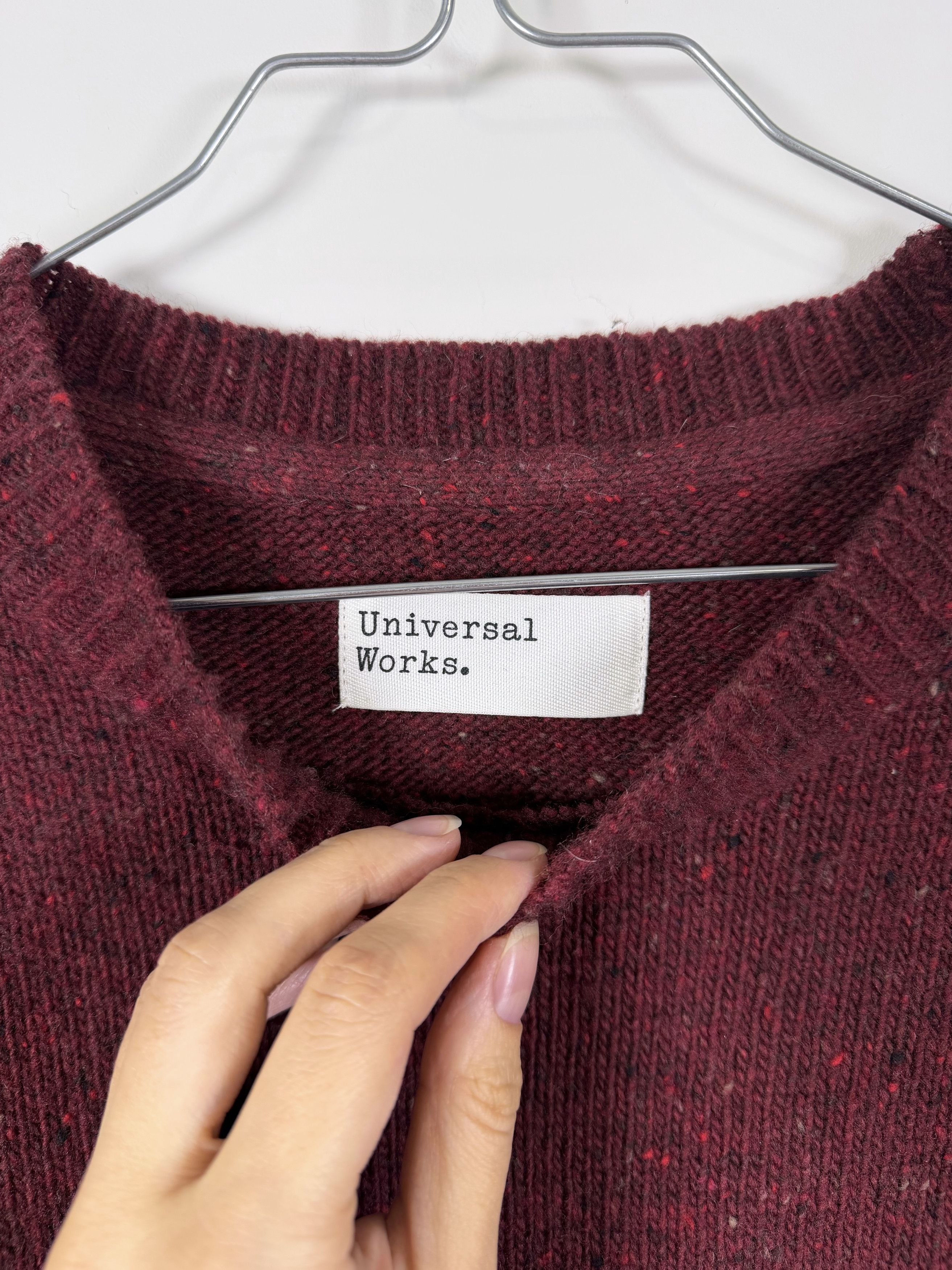 Universal Works Universal Works Burgundy Wool Crew Neck Sweater (M) Size US M / EU 48-50 / 2 - 2 Thumbnail