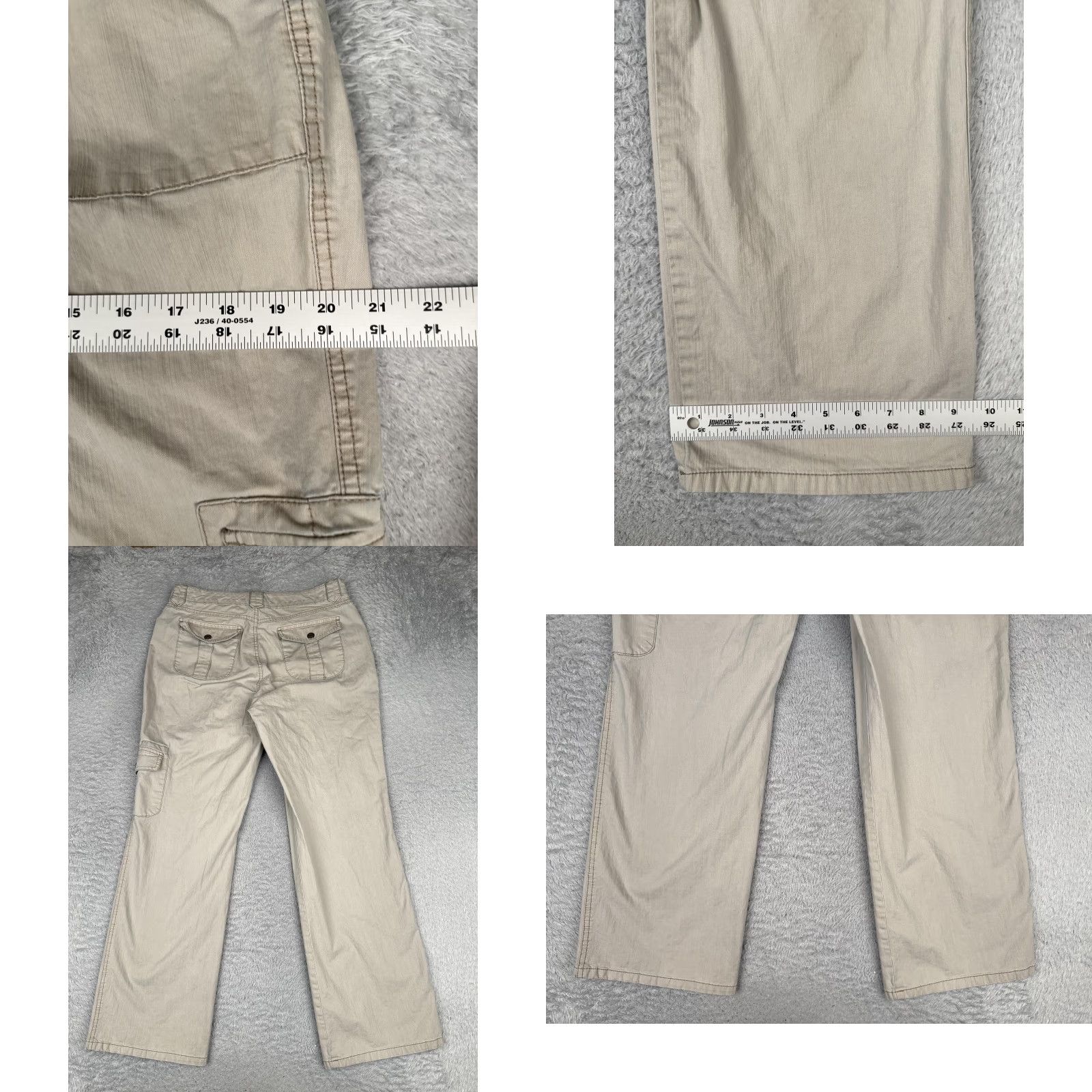 Gloria Vanderbilt Gloria Vanderbilt Jeans Straight Womens 12 Beige Light Wash High Rise 32x31 Cargo Pocket Jeans Woman Beige Light Wash Size 34" / US 12 / IT 48 - 9 Thumbnail