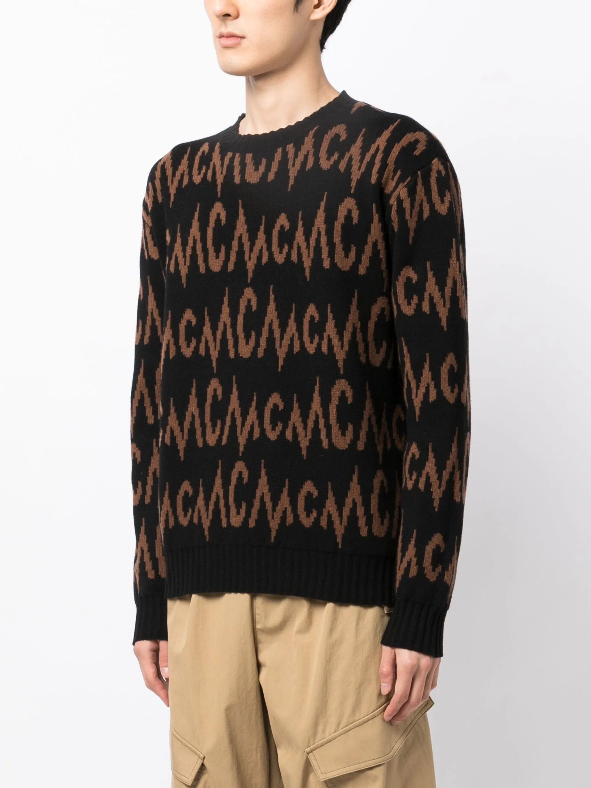 MCM o1y0225 Logo Cashmere Blend in Black/Brown Size US S / EU 44-46 / 1 - 2 Thumbnail