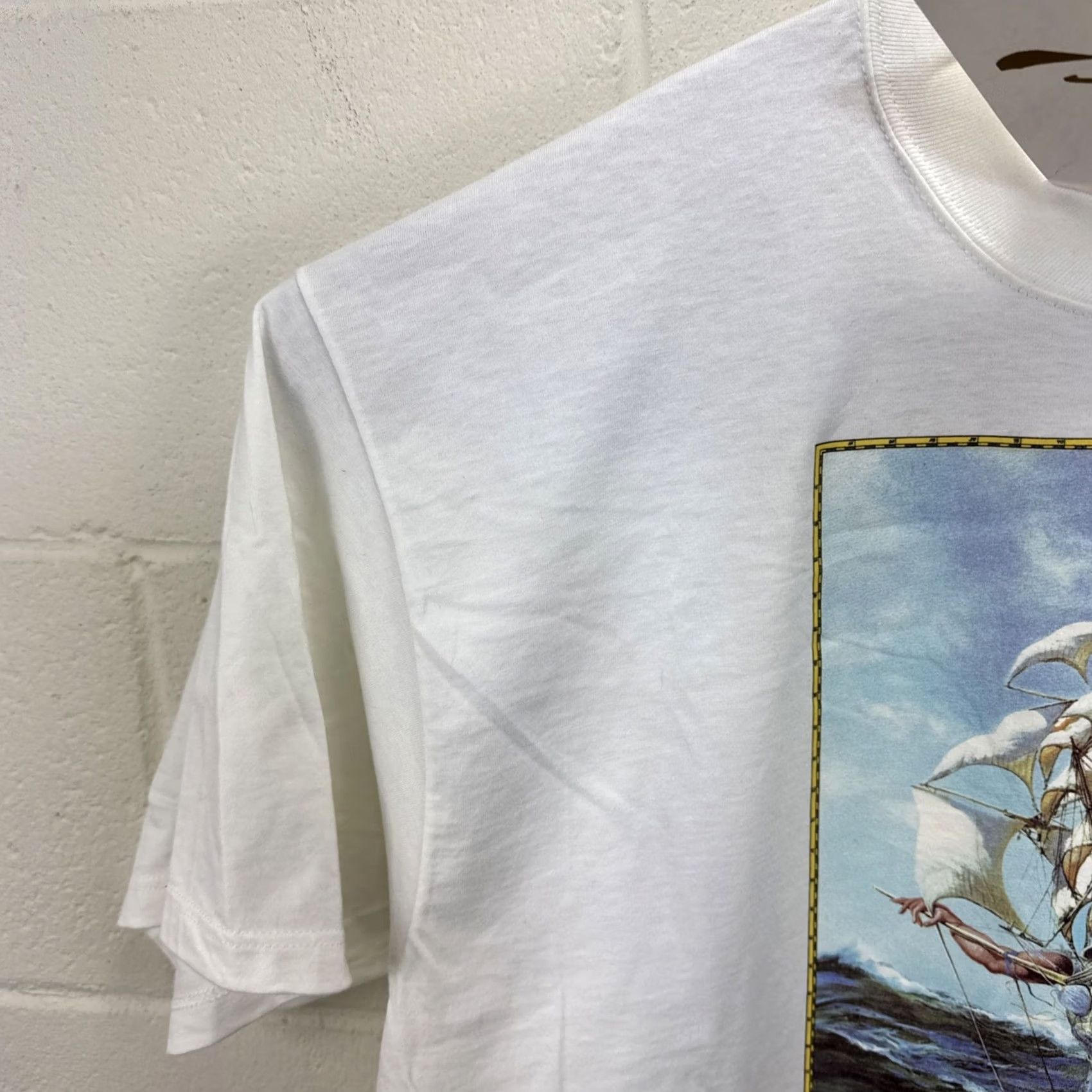 Jerzees Vintage Salvador Dali The Ship T Shirt XL Men White Graphic 1990s Surreal Deadstock Rare Early Jerzees Shirt Size US XL / EU 56 / 4 - 7 Thumbnail