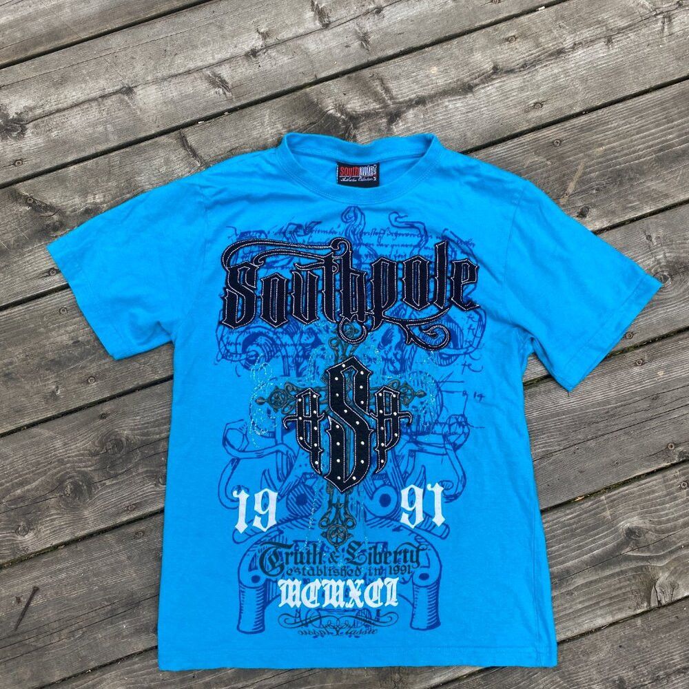 Southpole Vintage Y2K South pole Jeans Embroidered T Shirt Medium Size M / US 6-8 / IT 42-44 - 3 Thumbnail