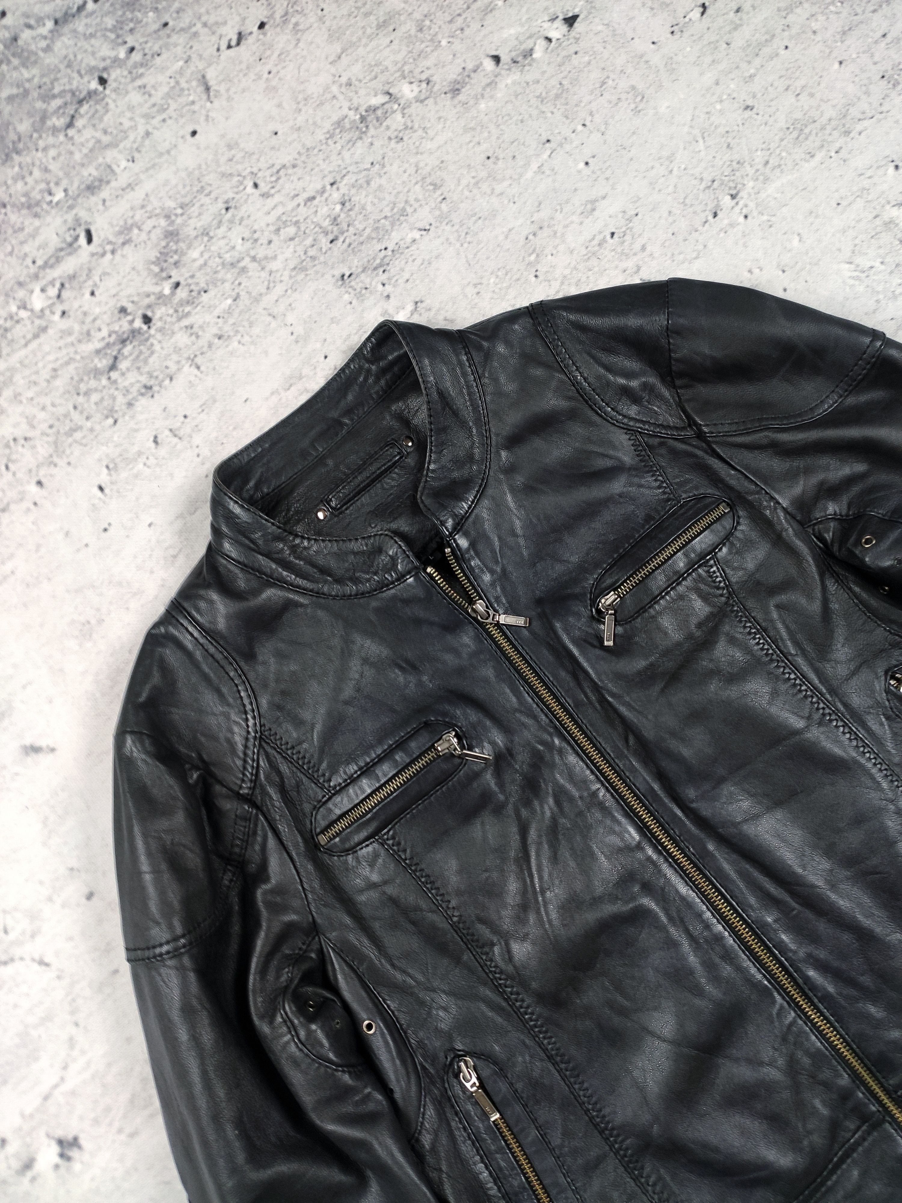 Vintage Vintage leather biker jacket opium cyber Size L / US 10 / IT 46 - 2 Thumbnail