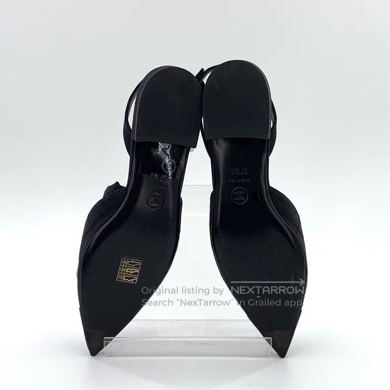 Chanel Chanel Black camelia pointed buckle casual flat-bottomed c Size US 7 / IT 37 - 5 Thumbnail