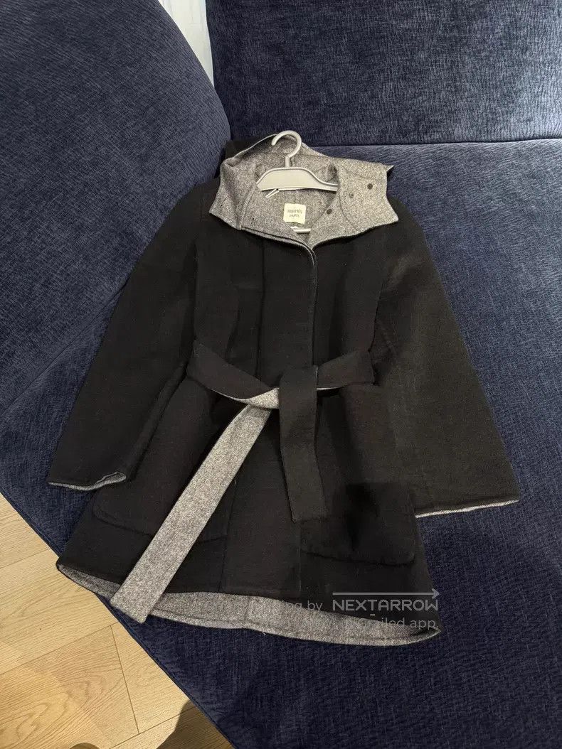Hermes Hermes Black and Grey Tie-Dyed Cashmere Hooded Overcoat - Size XXS / US 00 / IT 34 - 1 Thumbnail