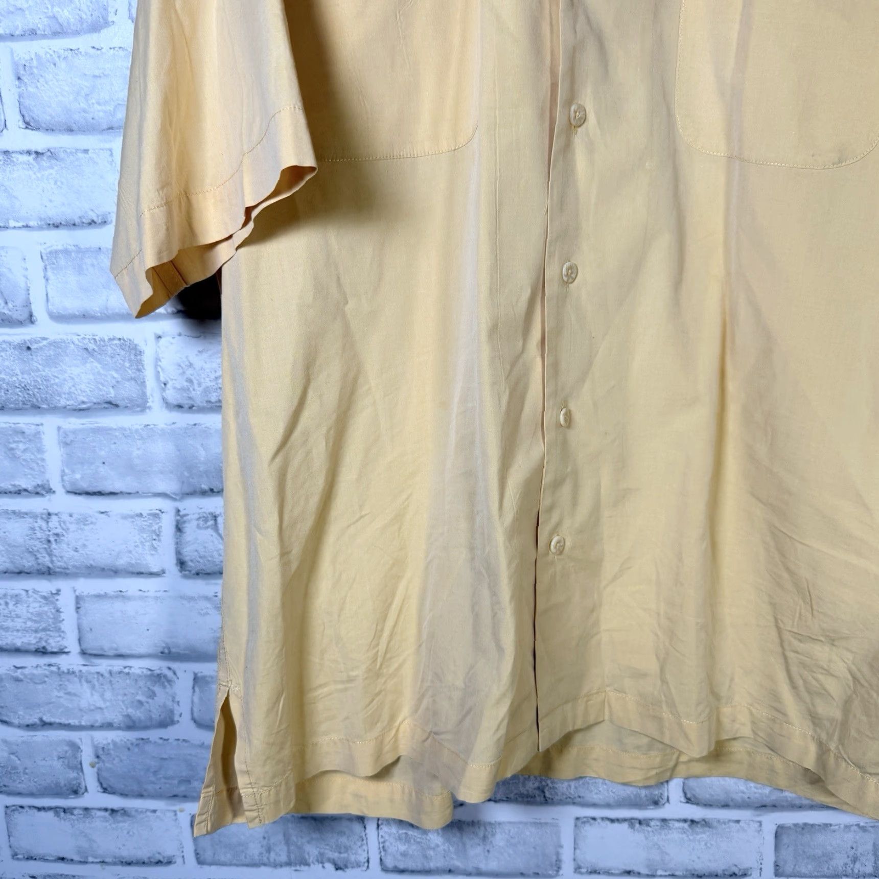 Tommy Bahama VINTAGE Tommy Bahama Men's Hawaiian Shirt XL Short Sleeve Cotton Casual Yellow 2000s Size US XL / EU 56 / 4 - 3 Thumbnail