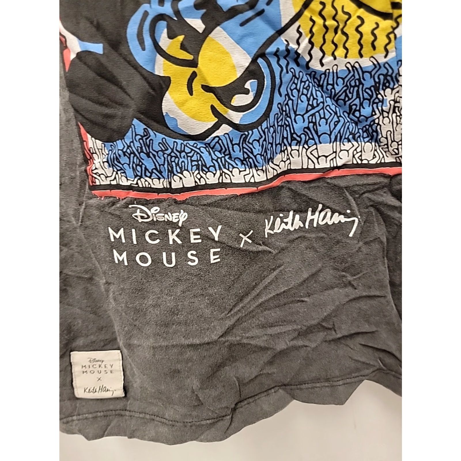 Zara ZARA Disney X Keith Haring T Shirt Womens Size Small Gray Mickey Mouse Tee Size S / US 4 / IT 40 - 3 Thumbnail
