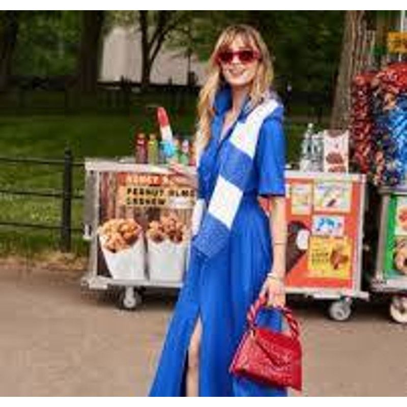 Staud Staud Millie Maxi Belted Shirt Dress Lapis Blue size 00 XXS Size XXS / US 00 / IT 34 - 2 Thumbnail