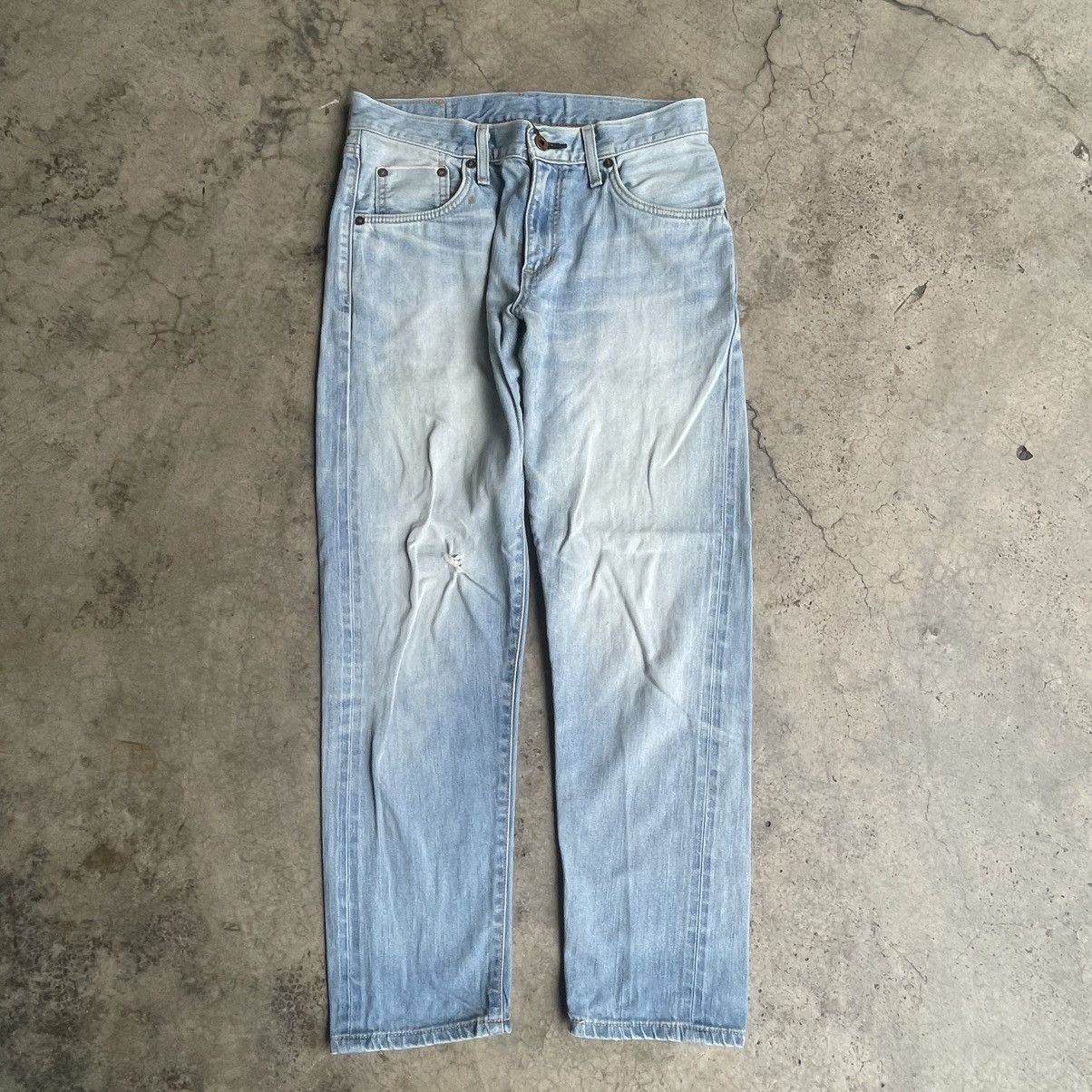 Edwin 🔥Vintage Edwin 505ZXX Stoned Washed Ripped Distress Jeans Size US 30 / EU 46 - 1 Thumbnail
