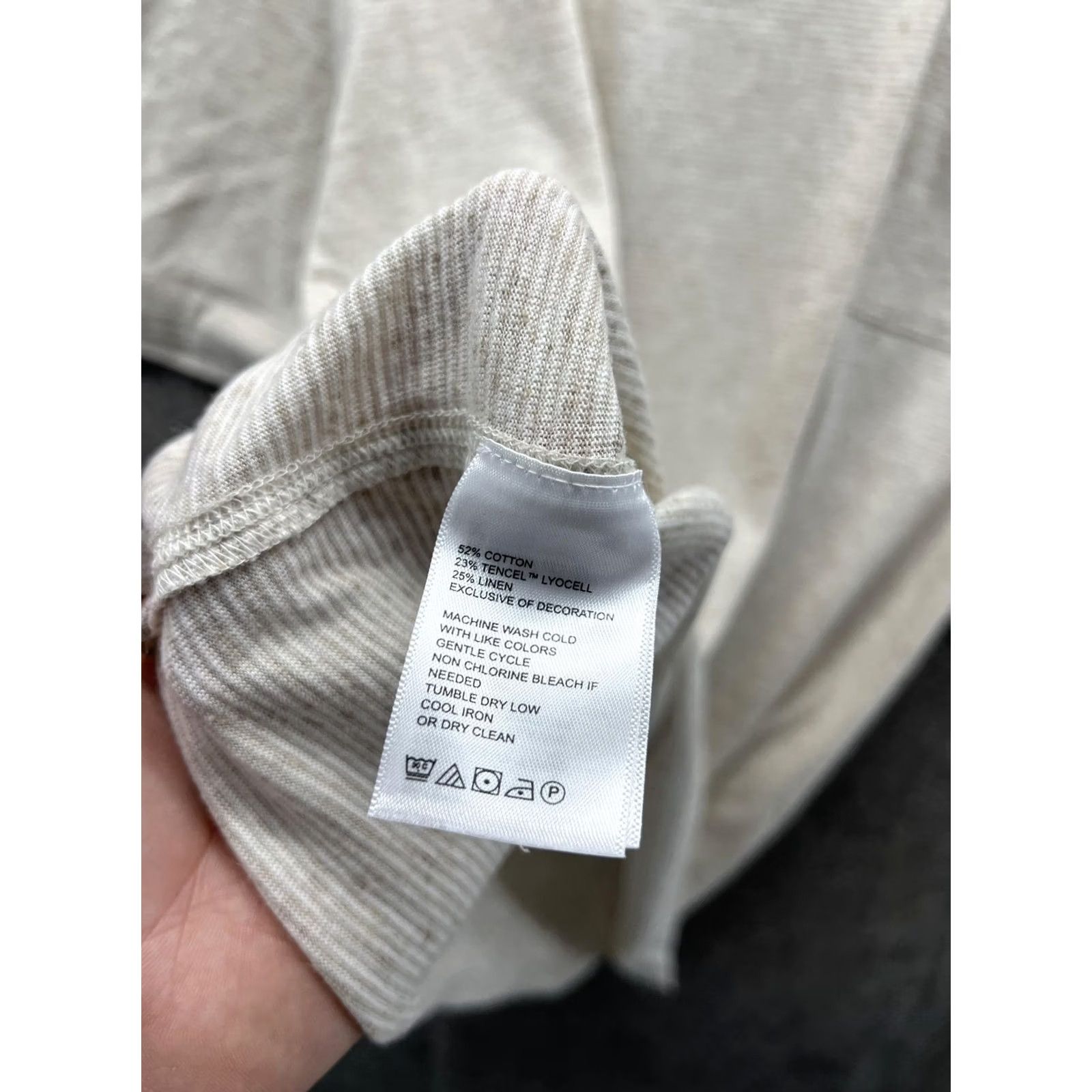 Tommy Bahama Tommy Bahama Mens Large Beige Striped Pocket Lightweight Tagless Crew Tee Size US L / EU 52-54 / 3 - 6 Thumbnail