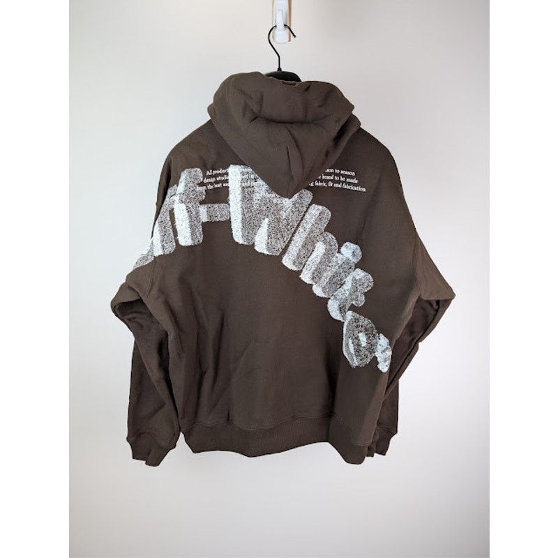Off-White o1rshd1 Logo Skate Hoodie in Chocolate / White Size US M / EU 48-50 / 2 - 1 Thumbnail
