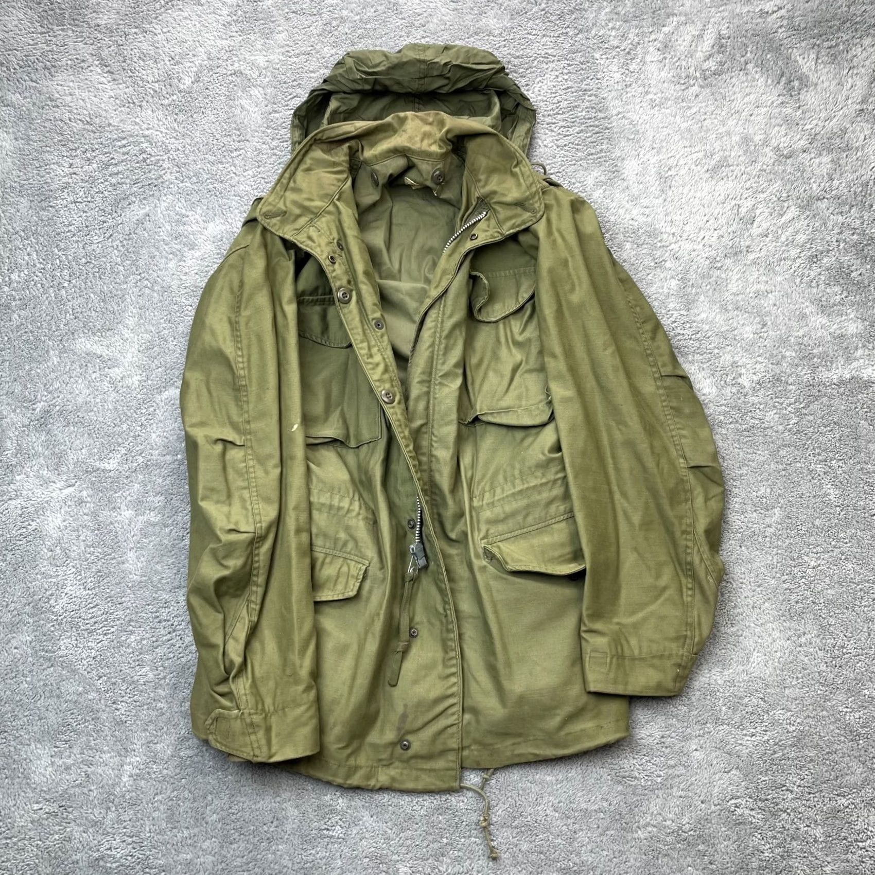 Alpha Industries VINTAGE Alpha Industries Jacket Mens Small Green Military Coat Army Vietnam 1969 Size US S / EU 44-46 / 1 - 7 Thumbnail