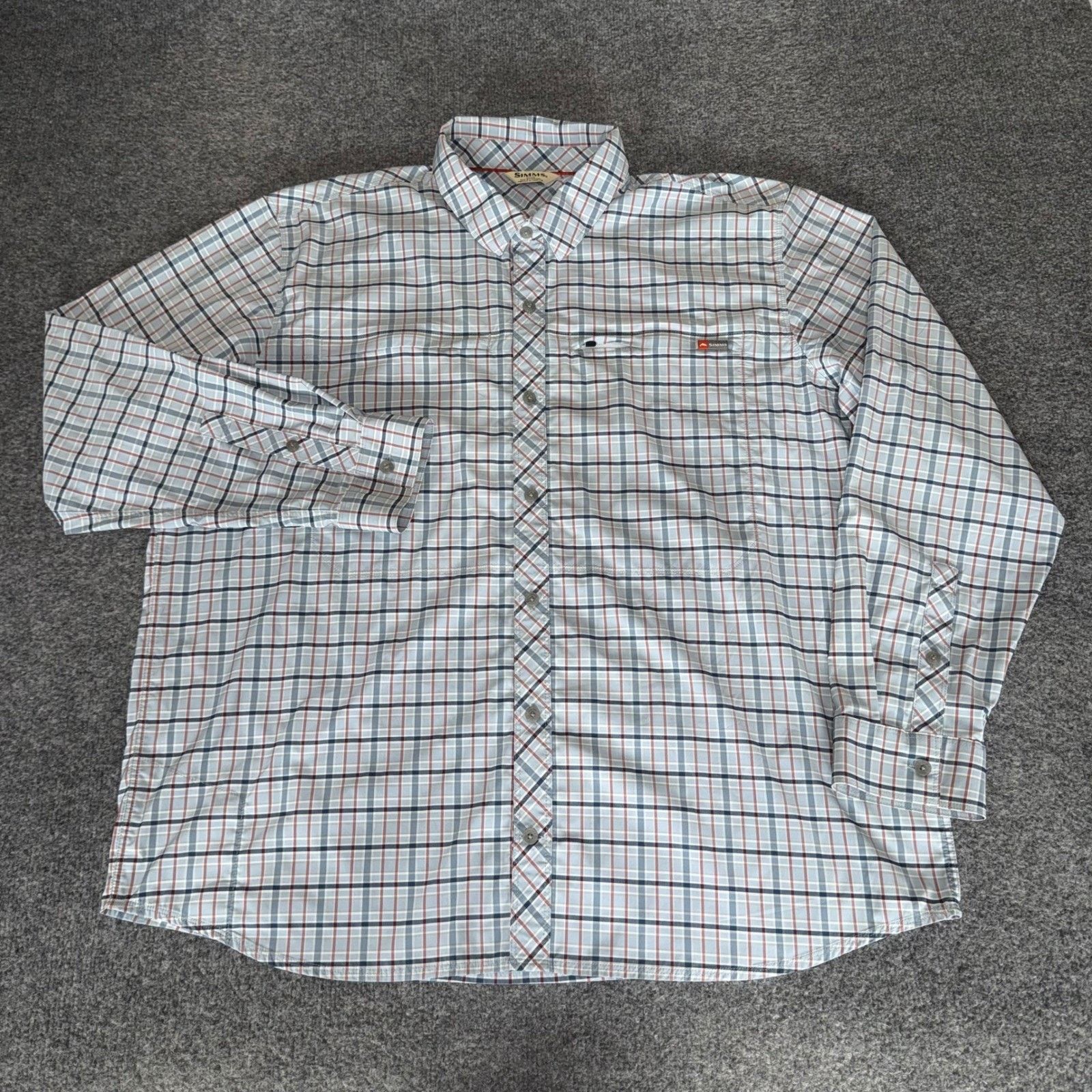 Simms Simms Mens 2XL Blue Plaid Fishing Shirt Long Sleeve Size US XXL / EU 58 / 5 - 1 Thumbnail