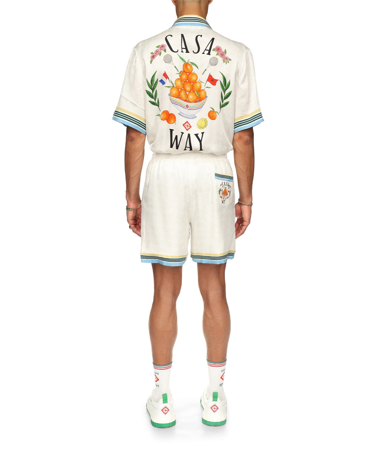 Casablanca o1mle0326 Drawstring Silk Shorts Casa Way in White Size US 30 / EU 46 - 5 Thumbnail