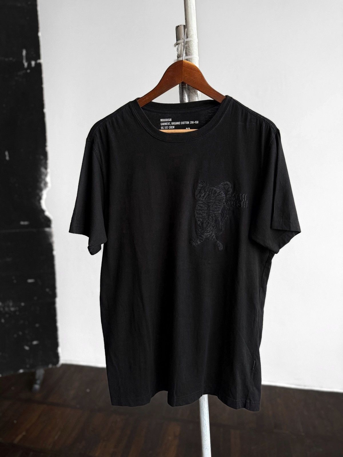 Maharishi Maharishi Mens Black Organic Cotton Tiger Embroidered TShirt Size US M / EU 48-50 / 2 - 1 Thumbnail