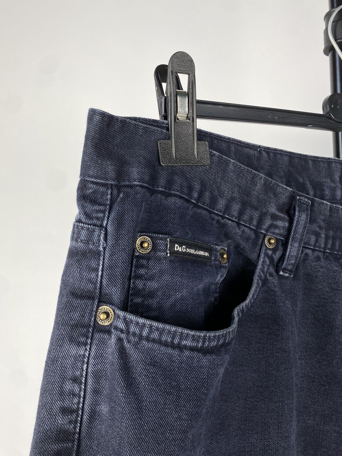 Dolce & Gabbana Dolce & Gabbana Double BIG LOGO Faded Black Denim Pants Size US 37 - 6 Thumbnail