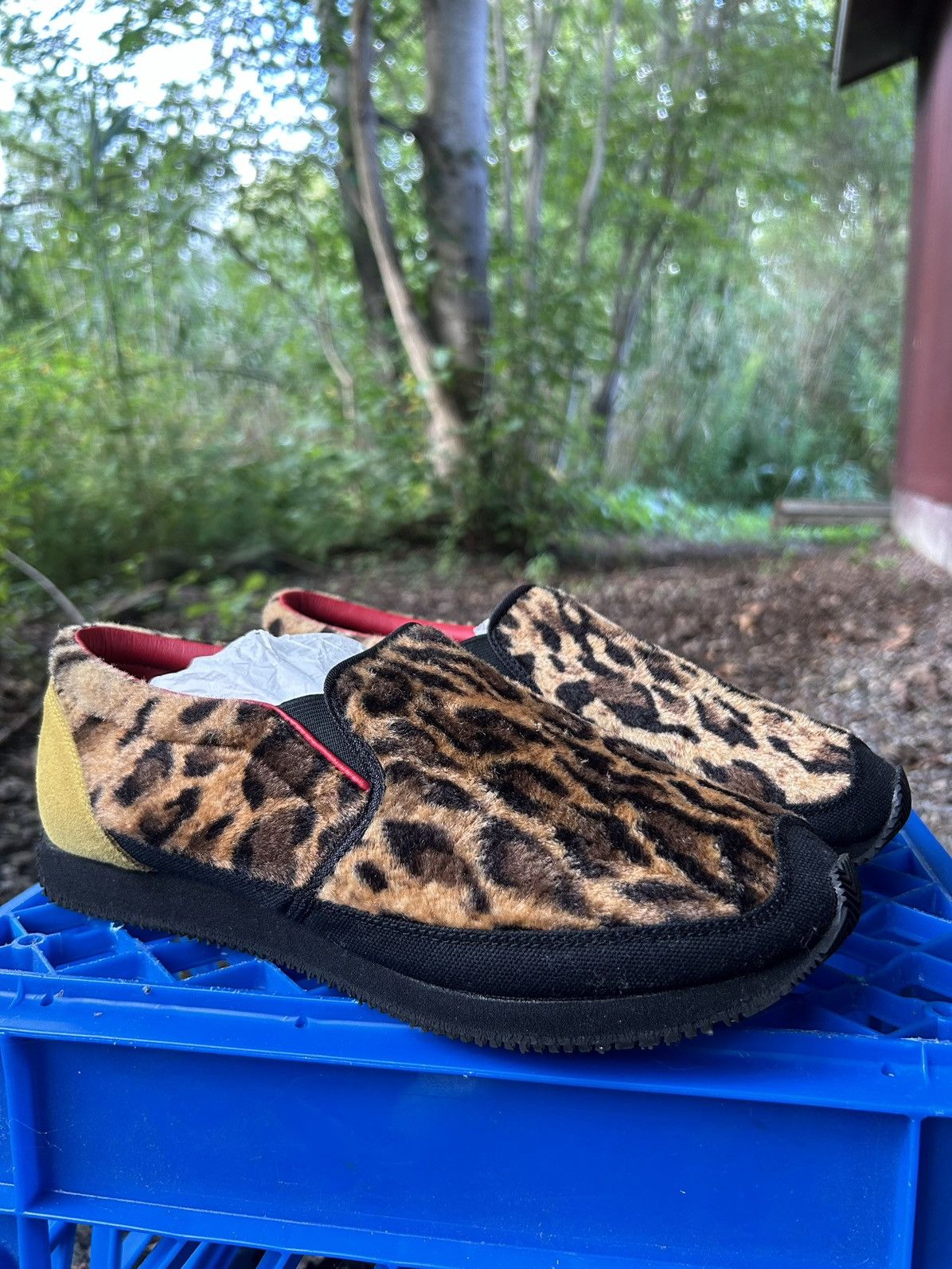 Kapital Leopard Fur Smile Heel Milan Slip-On Shoes