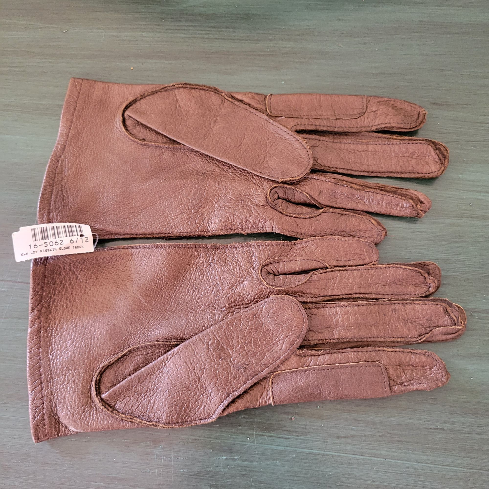 Vintage Edwards Marks Genuine Pigskin Leather Gloves Size 6 1/2 Brow Size ONE SIZE - 2 Thumbnail