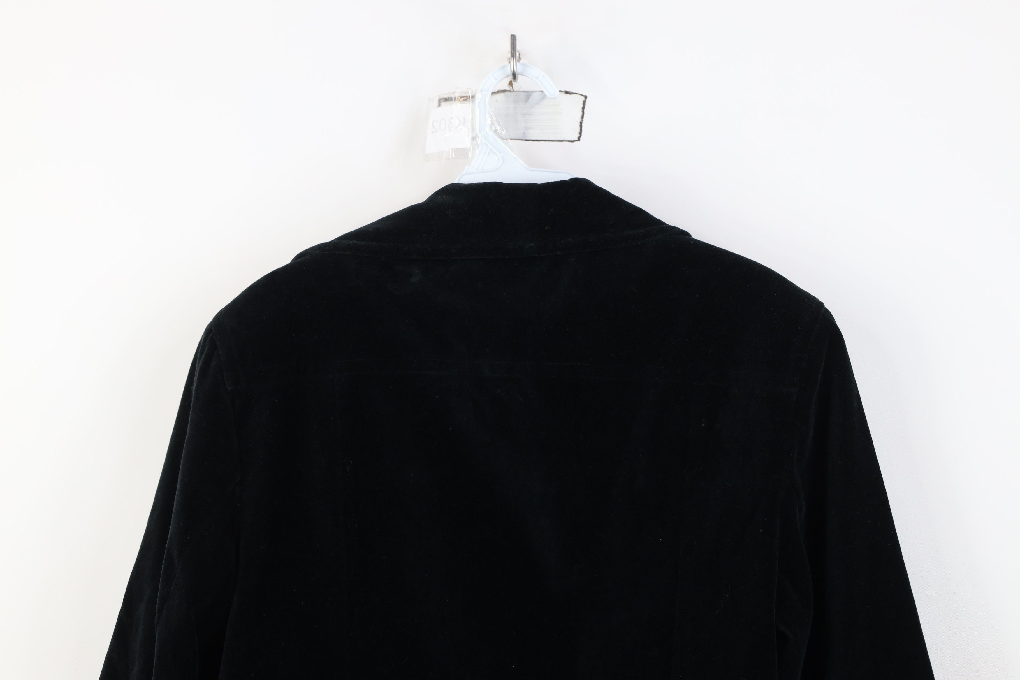 Banana Republic Vintage Banana Republic Velvet Velour Button Jacket Black Size L / US 10 / IT 46 - 12 Thumbnail