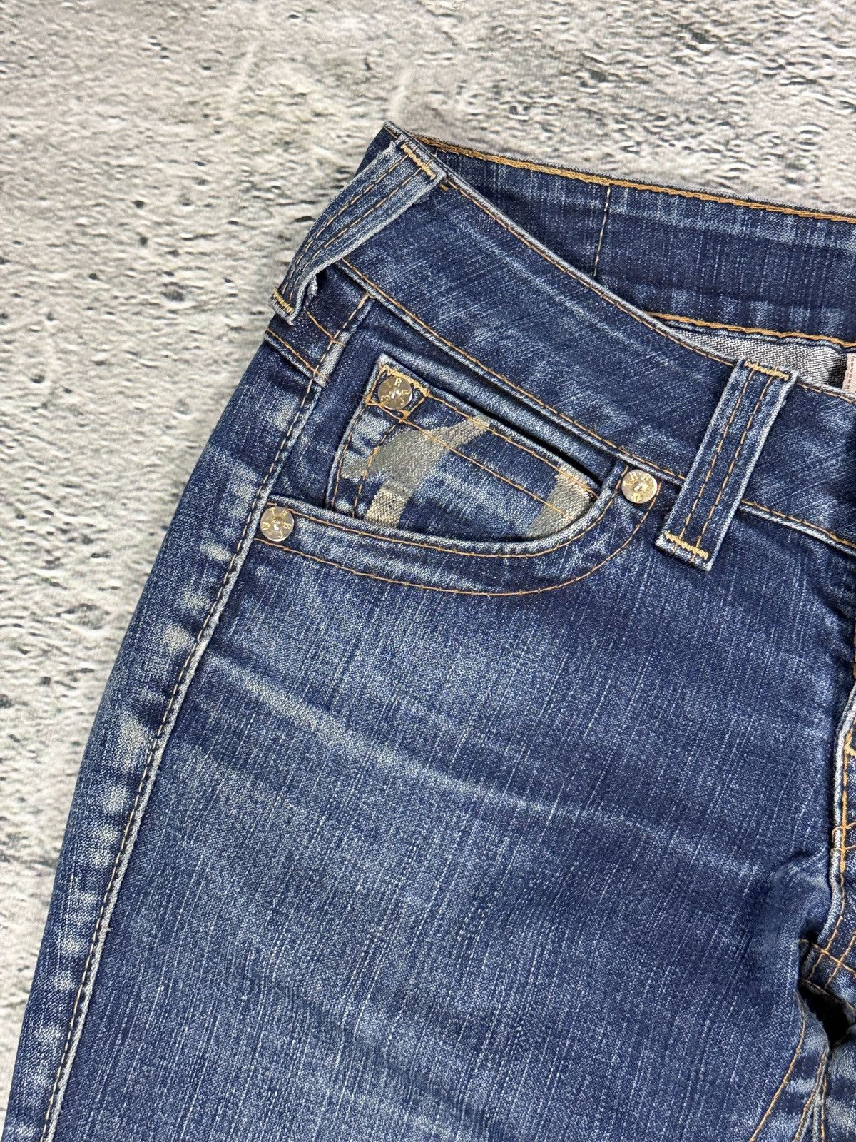 True Religion True Religion jeans Flared bootcut navy silver blue painted Size 27" / US 4 / IT 40 - 8 Thumbnail