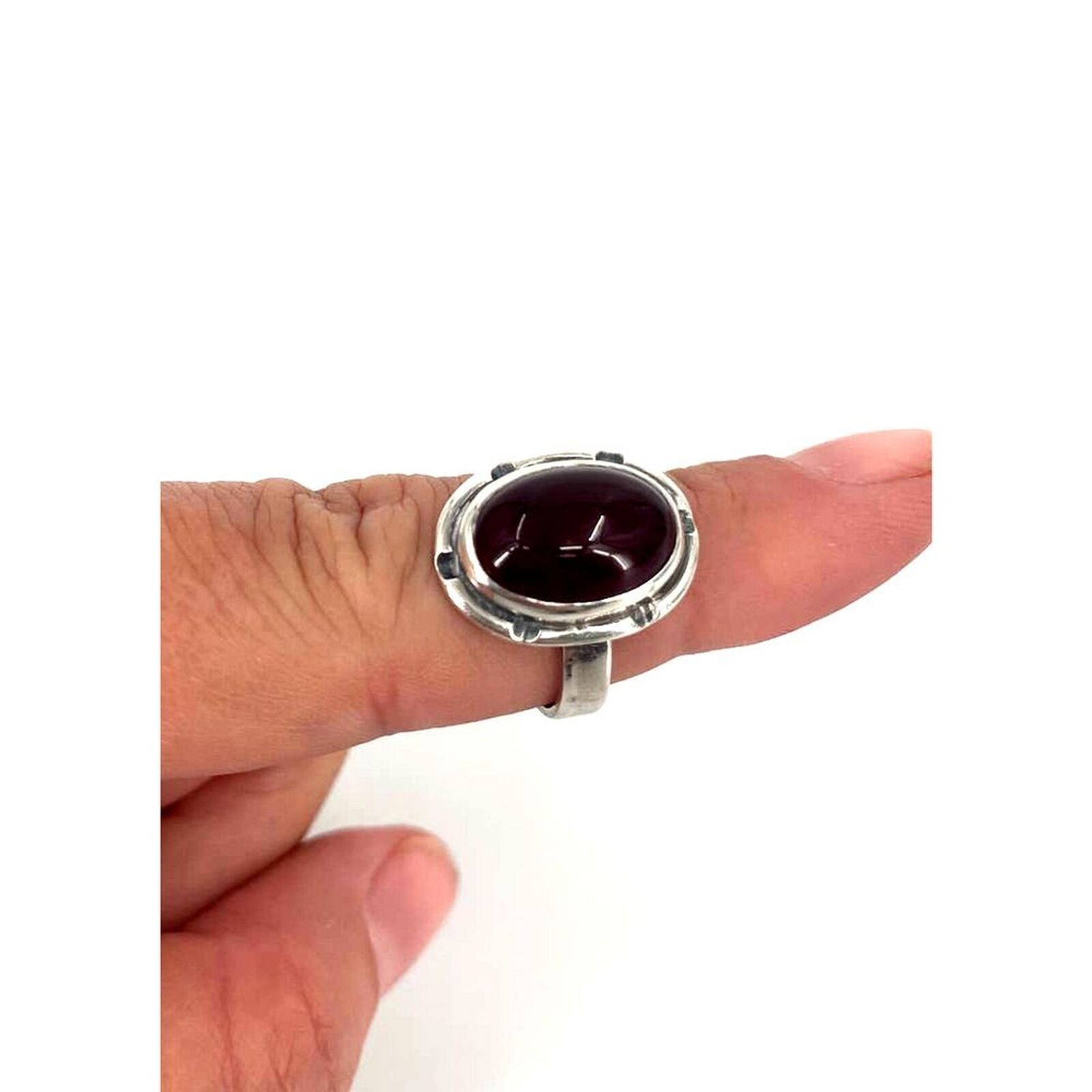 Other Vintage Sterling 925 Stamped Red Coral Gemstone Ring Size ONE SIZE - 2 Thumbnail