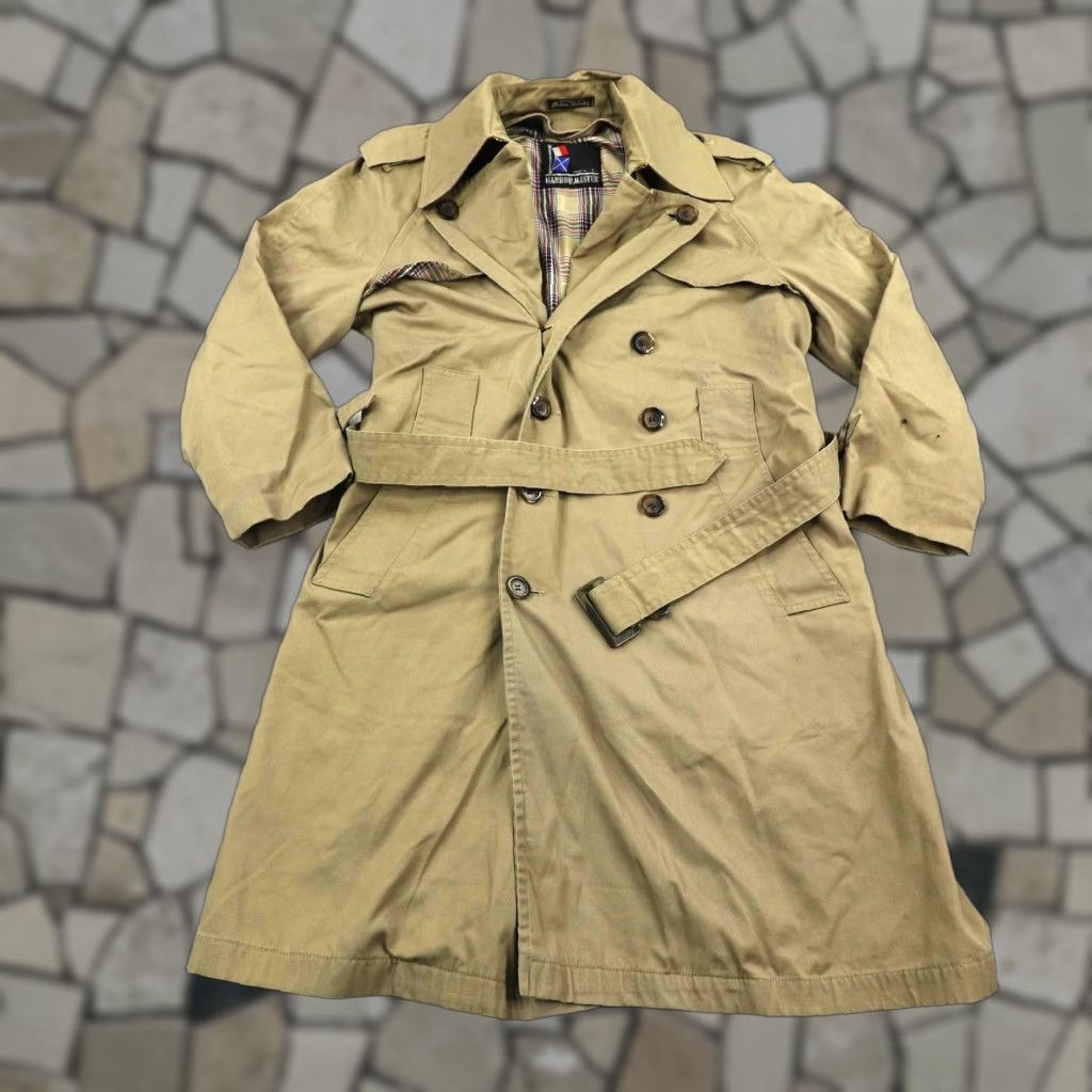 Rains VINTAGE Harbormaster Trench Coat Mens 38 Beige Belted Classic Rain Jacket Lined Coat Size US XXS / EU 40 - 1 Thumbnail