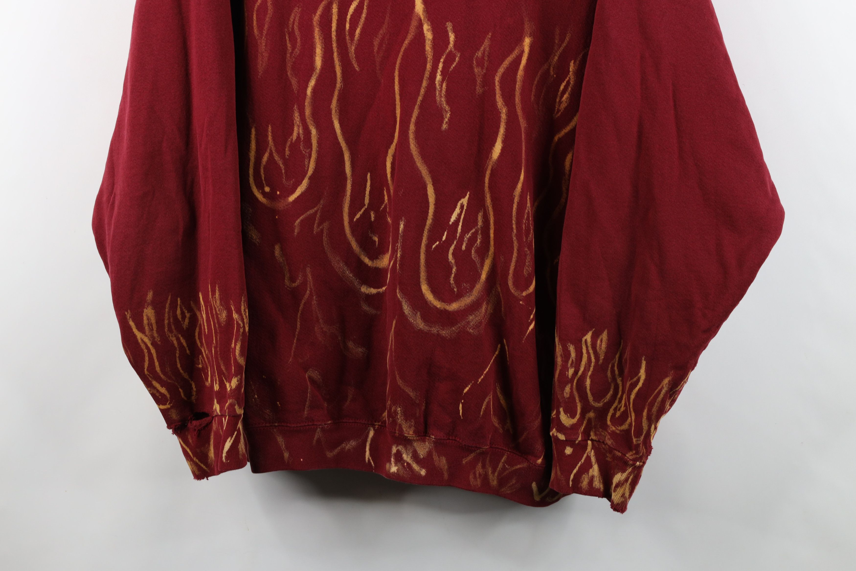 Nike Vintage 90s Nike Mini Swoosh Fire Flames Sweatshirt USA Size US L / EU 52-54 / 3 - 3 Thumbnail