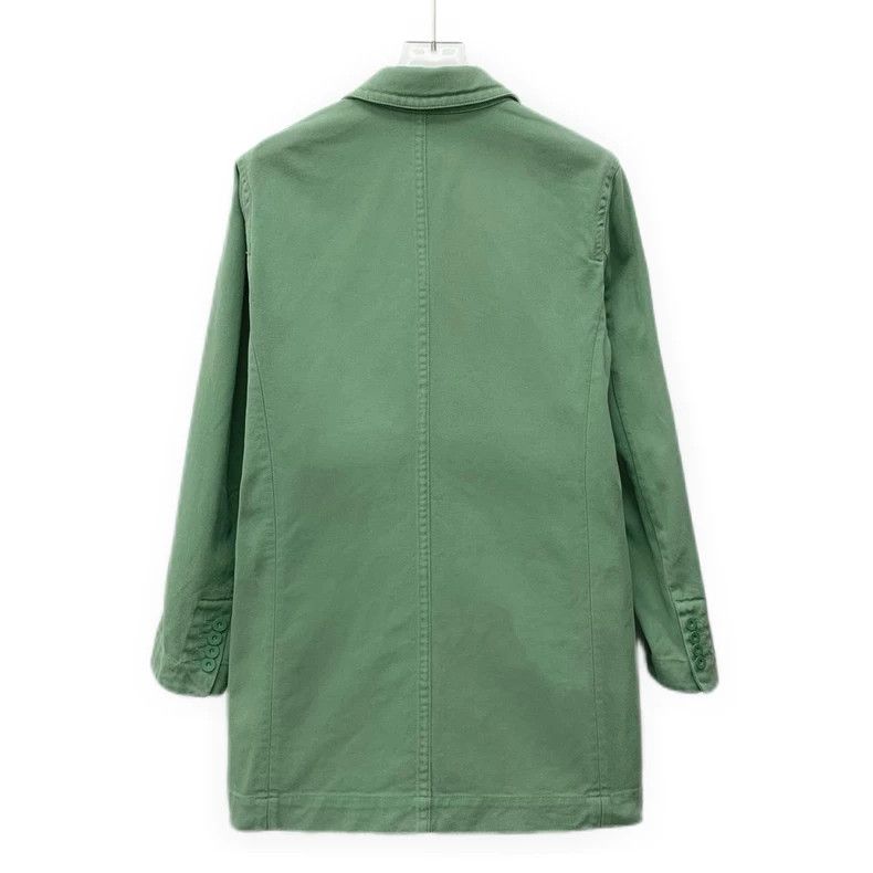Max Mara Max Mara Green cotton lapel double-breasted long-sleeve bl Size XS / US 0-2 / IT 36-38 - 2 Thumbnail