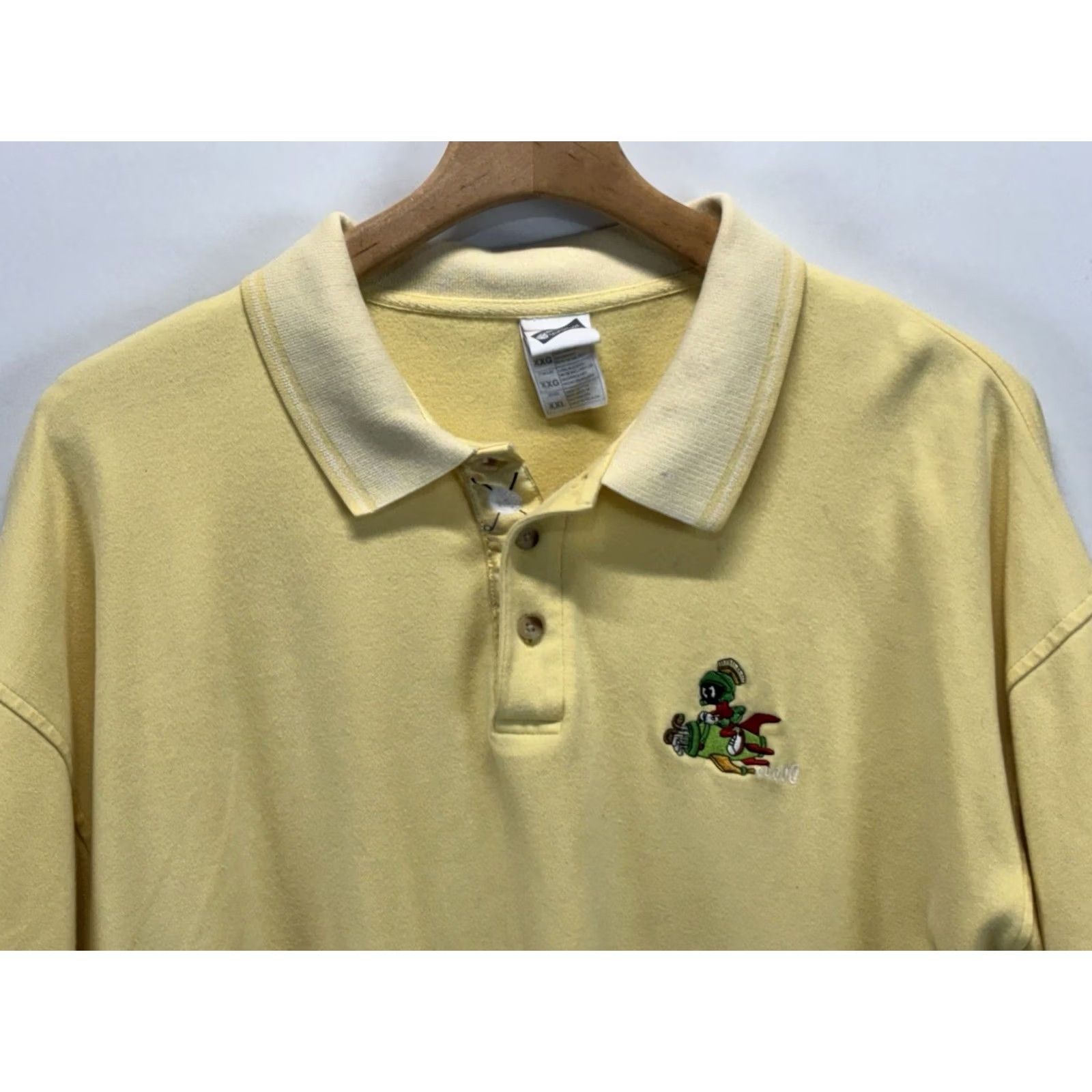 Vintage Vtg 90s Warner Bros Marvin The Martian Golf Polo Shirt Embroidered Men’s XXL 2XL Size US XXL / EU 58 / 5 - 2 Thumbnail