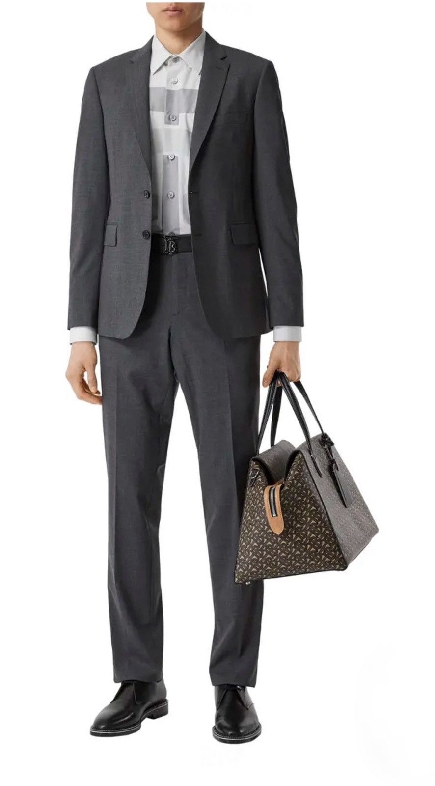 Burberry Burberry London Millbank Travel Suit Grey Wool Italy 50R Size 50R - 5 Thumbnail