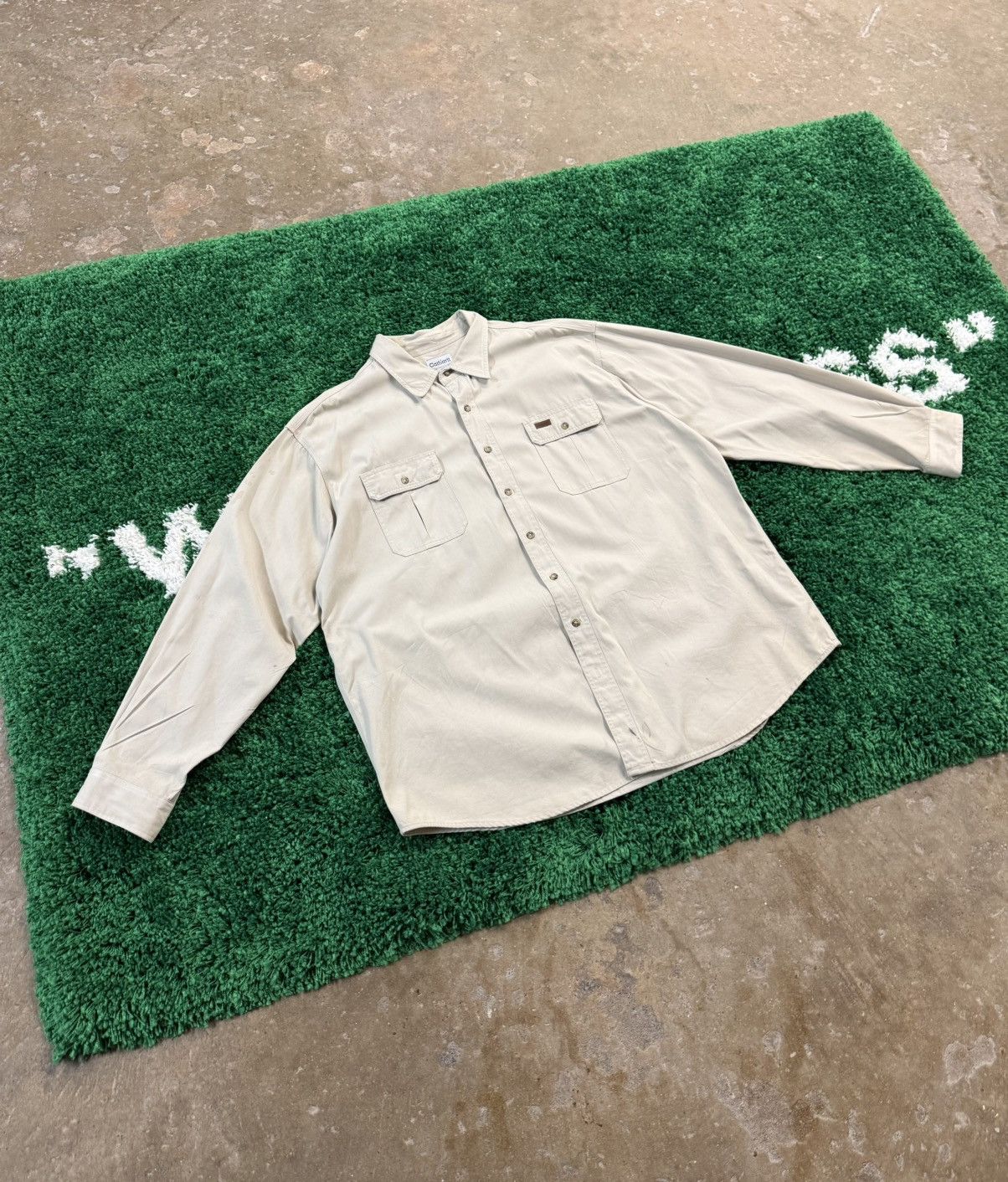 Carhartt × Vintage Oversized Vintage 90s Carhartt Work Shirt 3XL Long Size US XXL / EU 58 / 5 - 1 Thumbnail